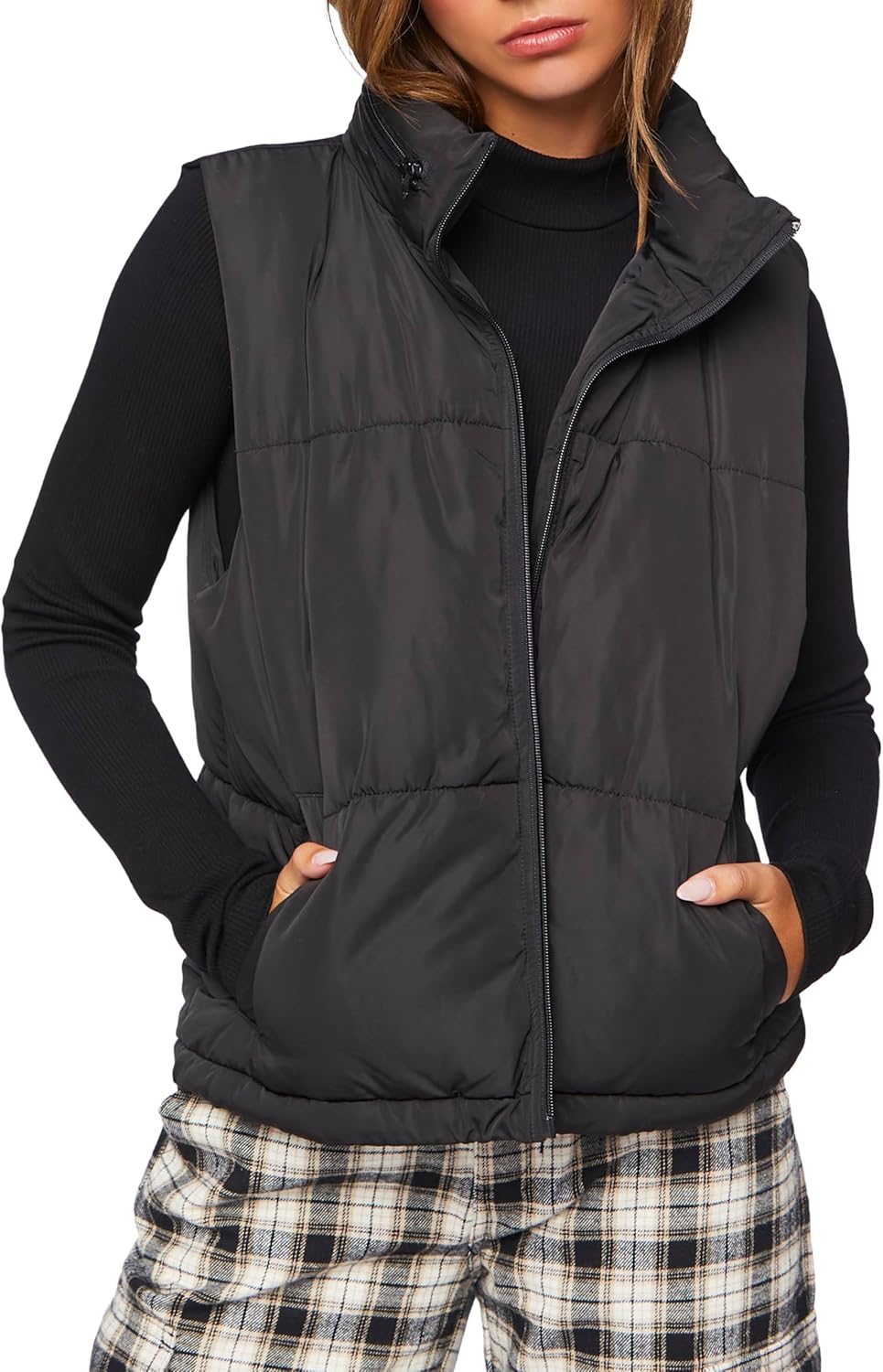 Forever 21 womens Zip-up Puffer Vest