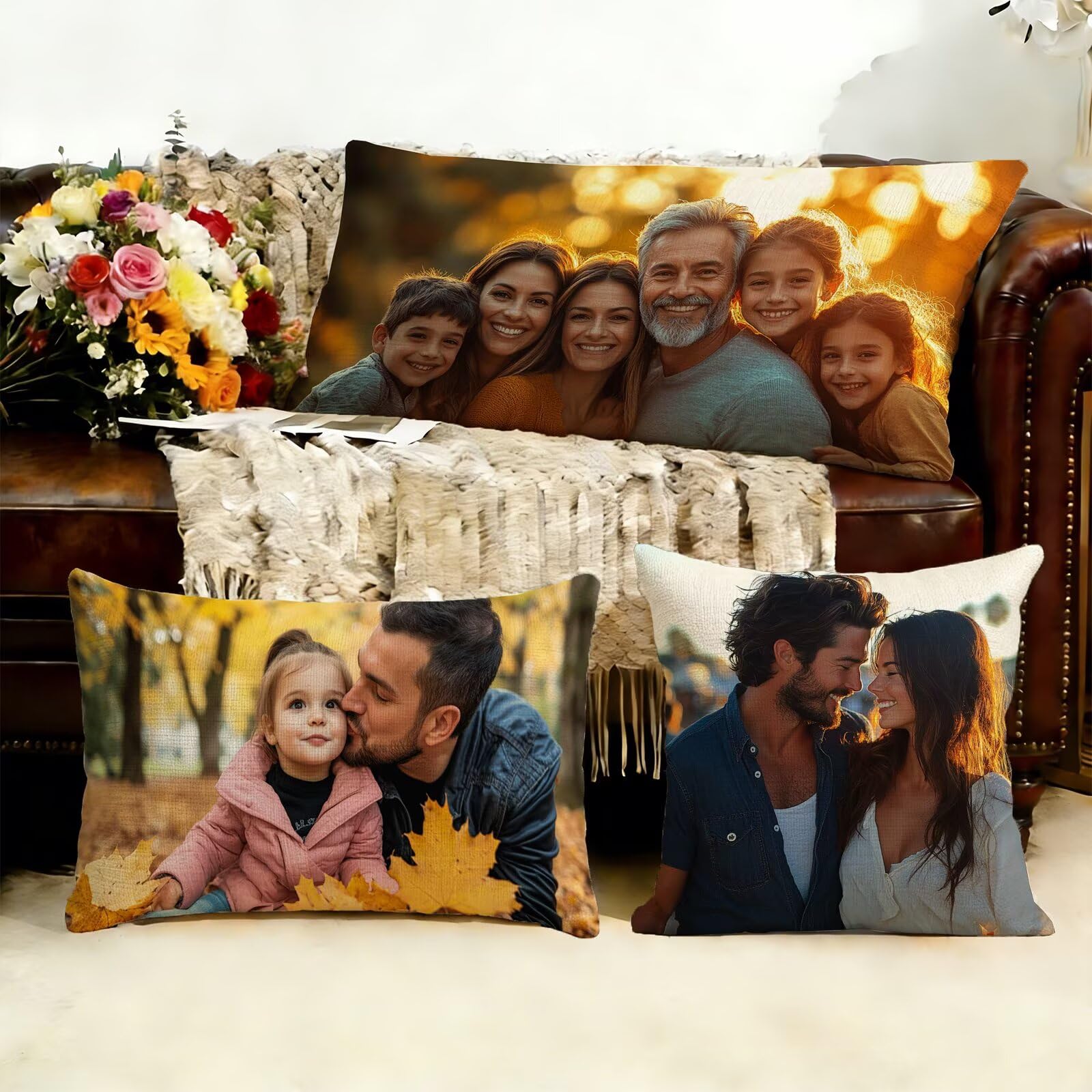 Cojin Personalizado Foto a Doble Cara 60x180cm - Cojines Exterior,Funda de Almohada Impermeable - Regalo Original para San Valentín y Aniversario Parejas para Cama Sofa Terraza Salon Jardin J1-91