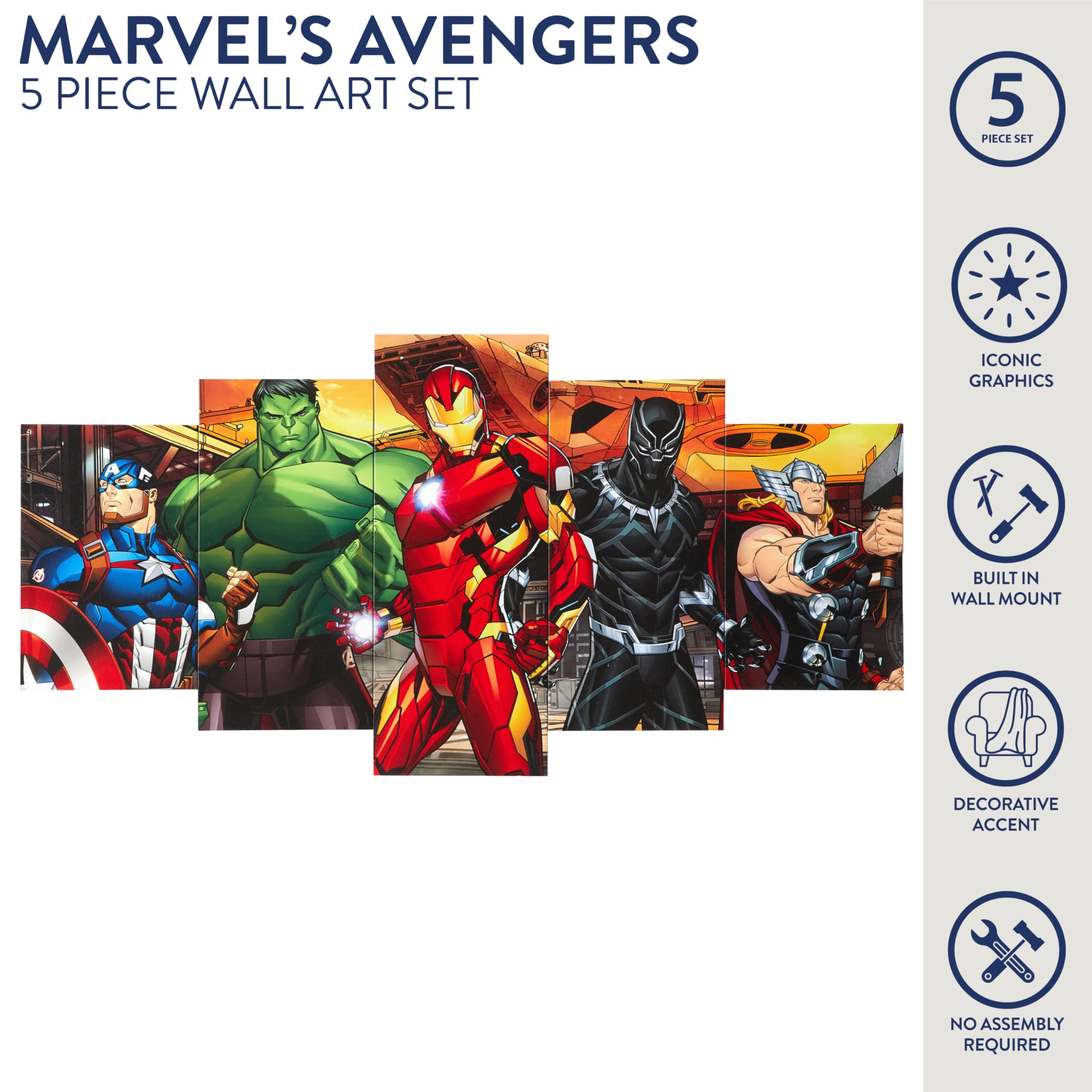 Amazon.com: Marvel Avengers Captain America, Hulk, Iron Man, Black