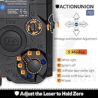 Vista 4 de ACTIONUNION Airsoft PEQ-15S Pro UHP láser azul visible + láser IR + linterna LED blanca