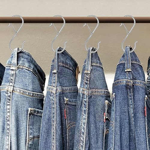 Miniatura 5 de Paquete de 8 ganchos en S para colgar, ganchos en S resistentes de 3.5 pulgadas con hebilla de seguridad, ganchos en forma de S, ganchos en forma de