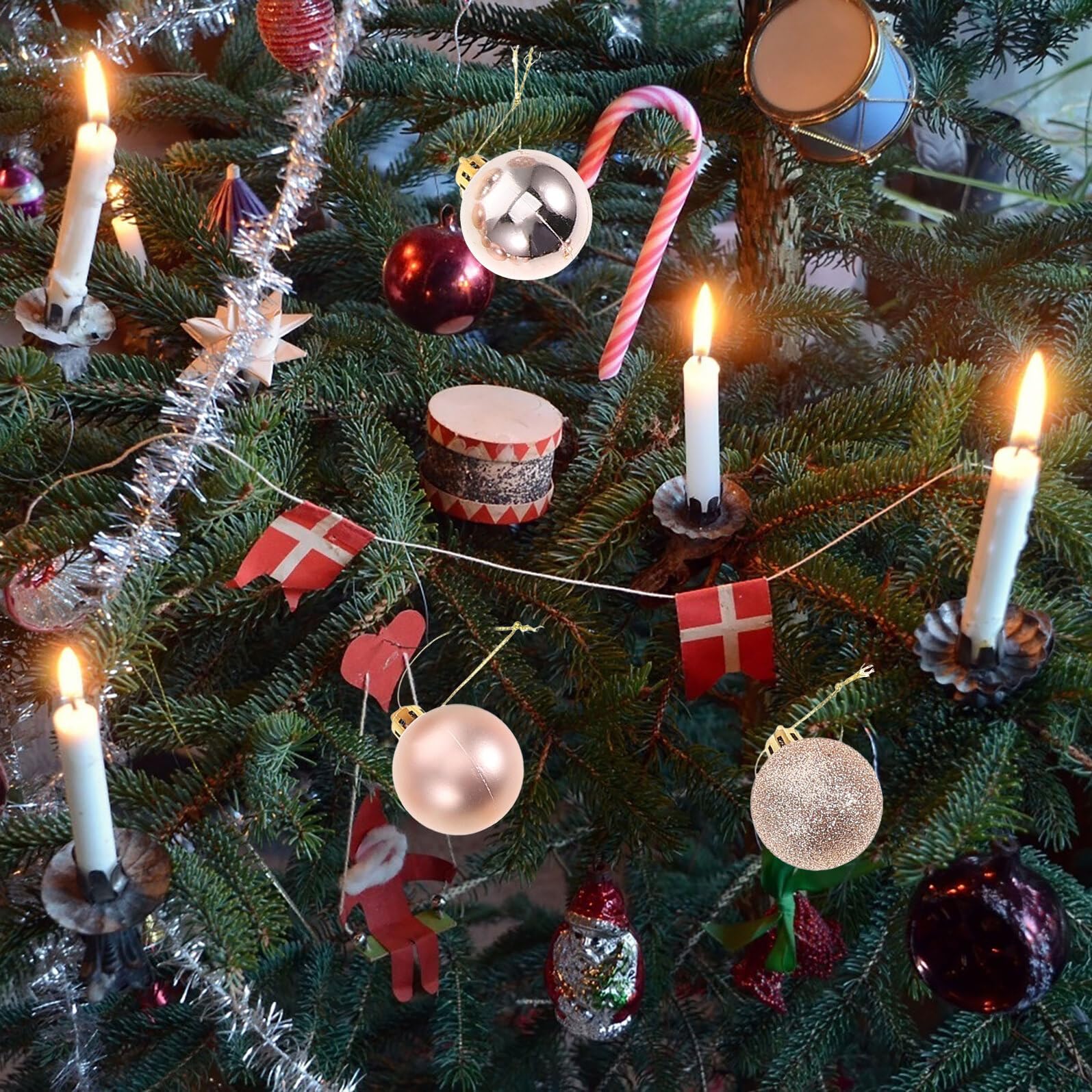 SHINEOFI 100pezzi Palline Natalizie Decorazioni per Albero Festivo in Abs Resistenti Decorazioni per Feste e Ghirlande