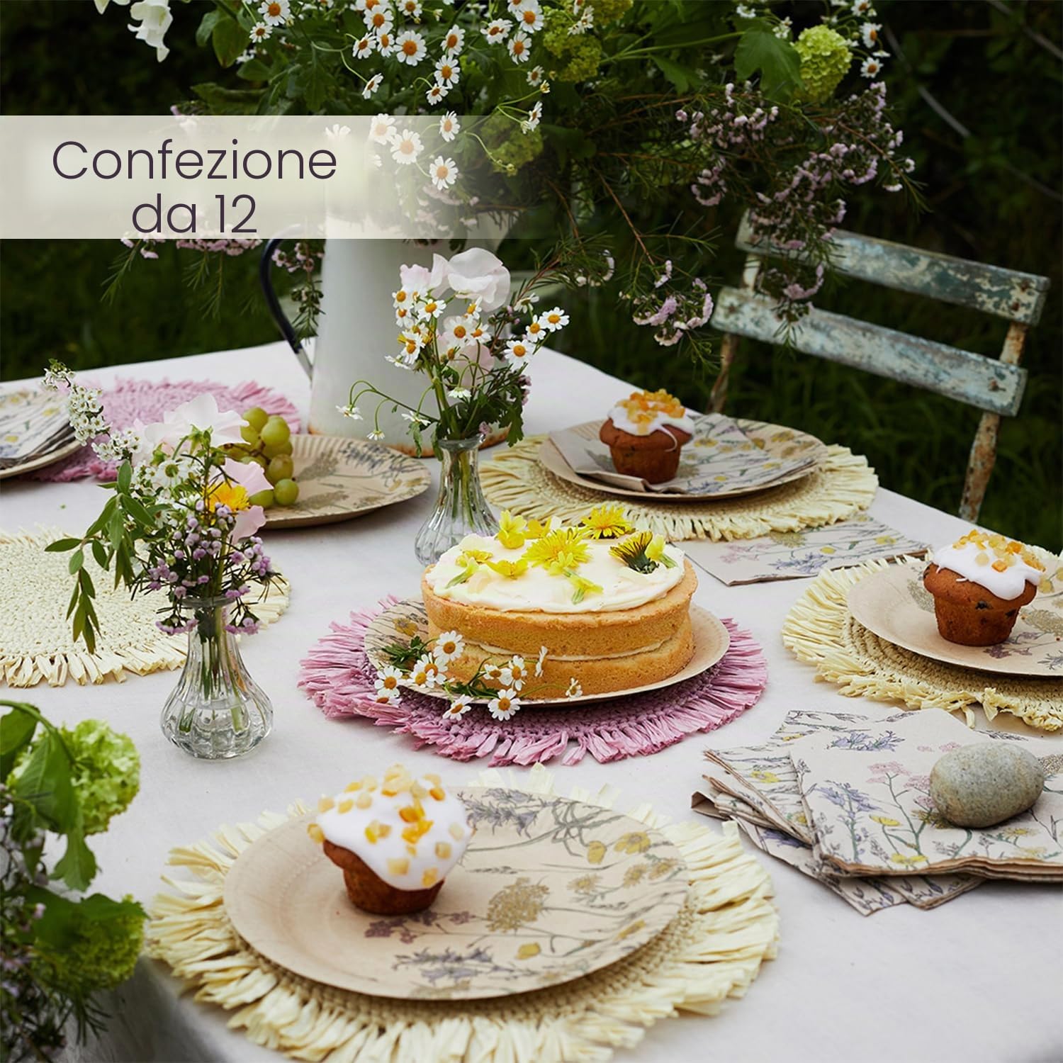 Talking Tables Piatti floreali in carta riciclata | Articoli da tavola monouso ecologici per feste per primavera, Pasqua, compleanno, festa della mamma, confezione da 12