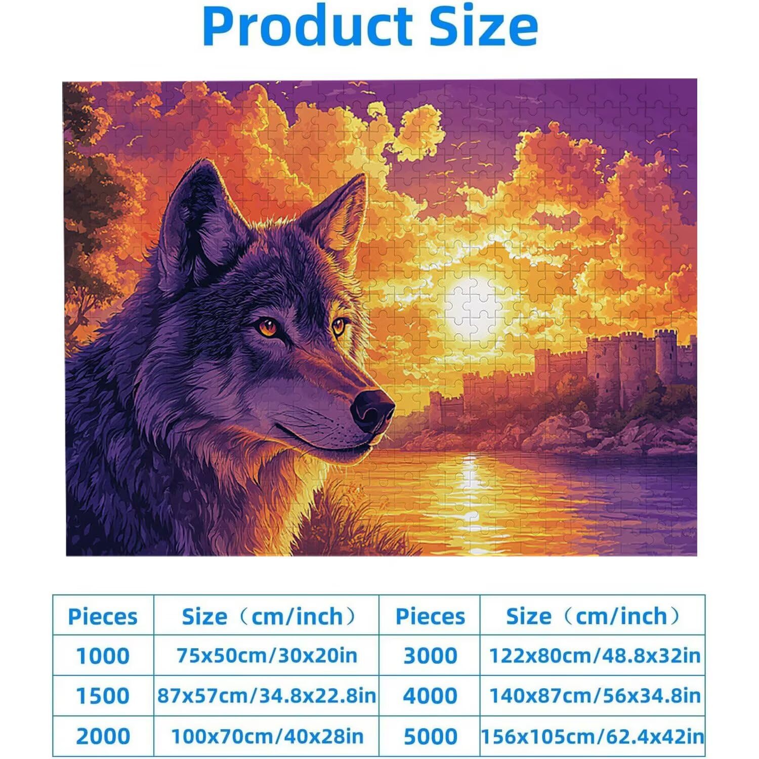 4000 sztuk puzzli, wilk zachód słońca4000 sztuk puzzli dla dorosłych, prezent rocznicowy, prezent świąteczny, dekoracja domu, zapobieganie degeneracji mózgu u osób starszych v-842