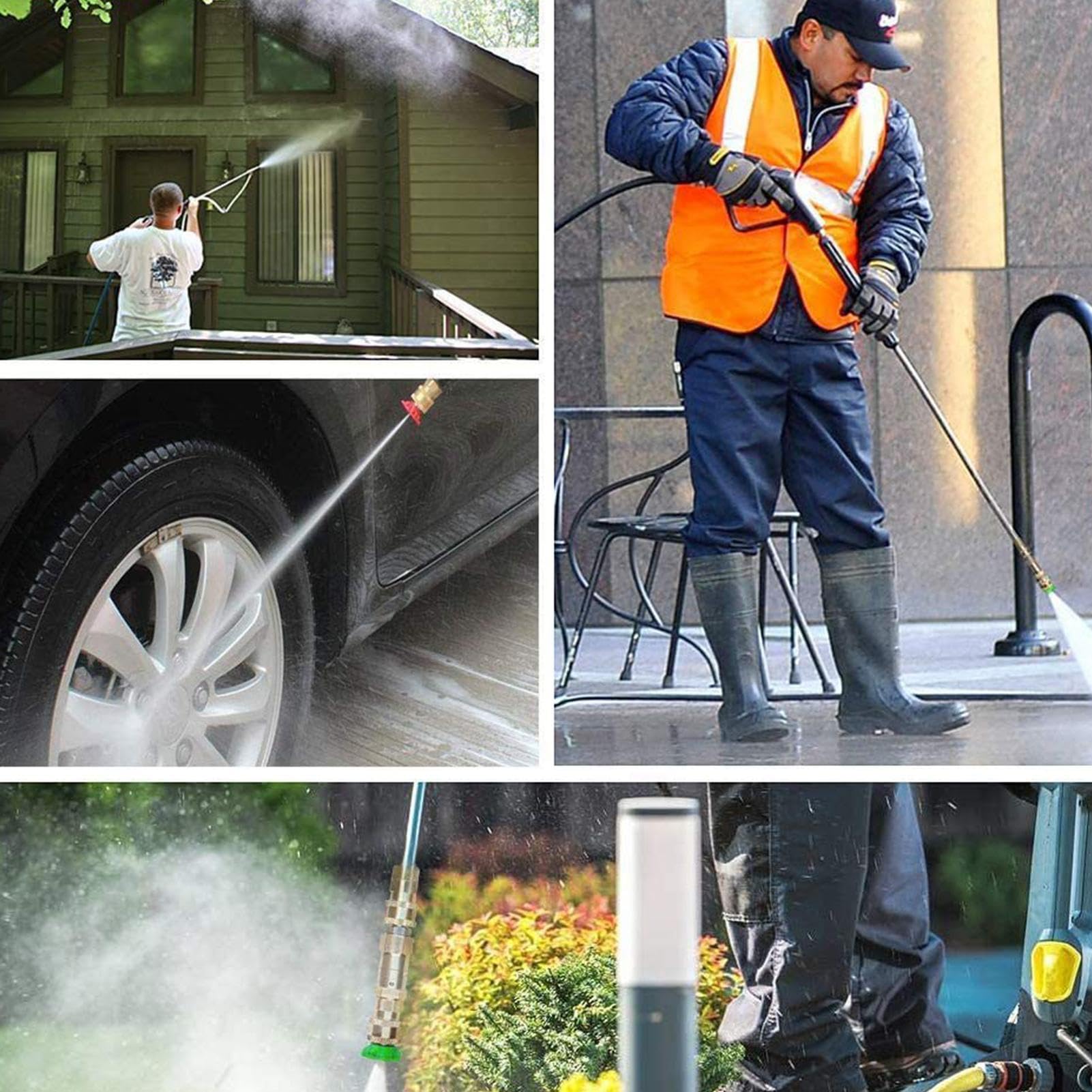Varilla de extensión para hidrolimpiadora, varilla para hidrolimpiadora de coche, varilla de extensión para lavadora de alta presión 4000PSI, con 5 puntas de boquilla para una limpieza eficiente de