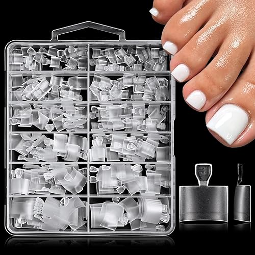 Miniatura 7 de AddFavor 240 puntas de uñas de gel X de cobertura completa, puntas de uñas de almendra transparentes, de longitud media, uñas postizas artificiales
