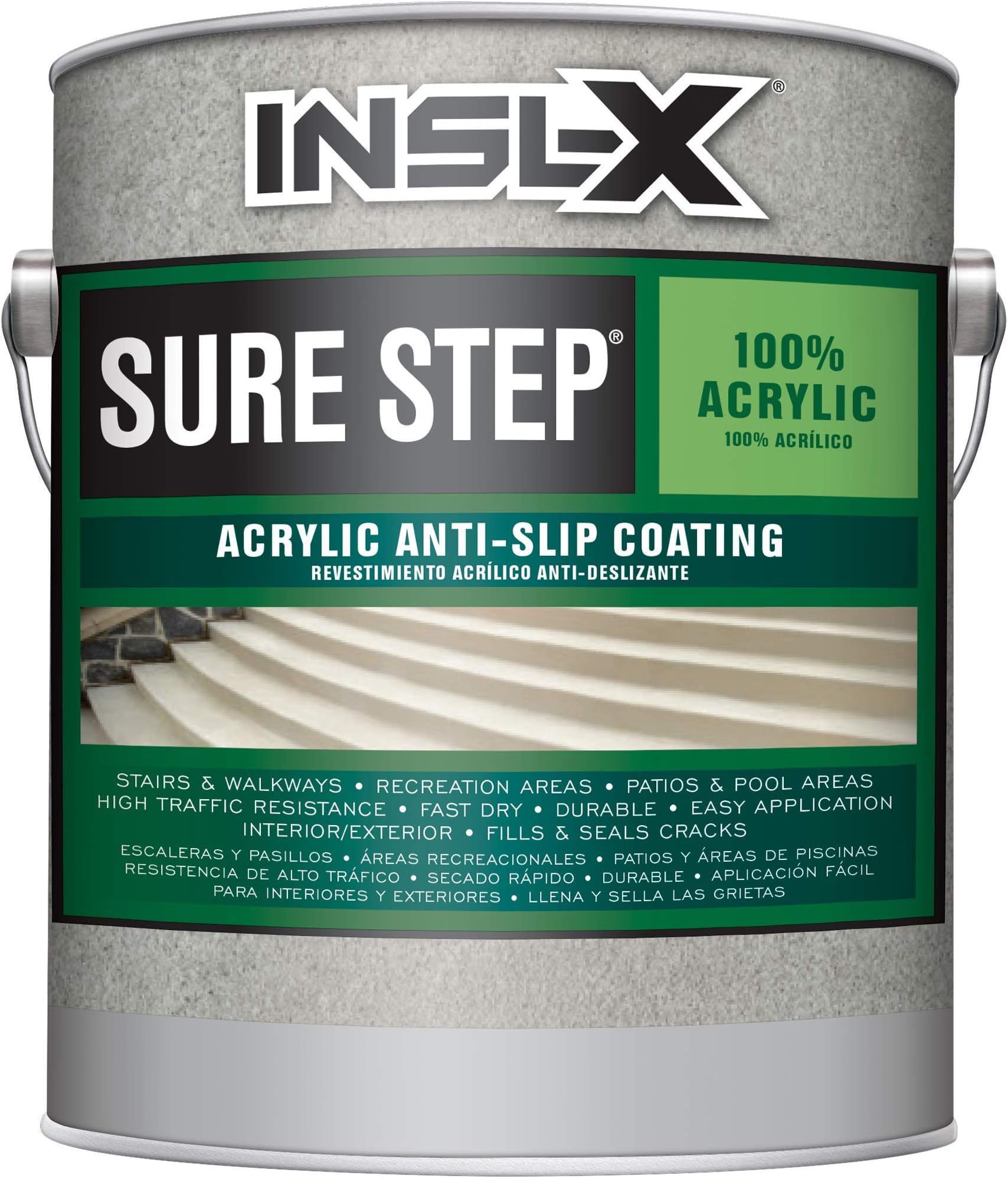 INSL-XSU078909A-01 Sure Step Acrylic Anti-Slip Coating Paint, 1 Gallon, Pine Green