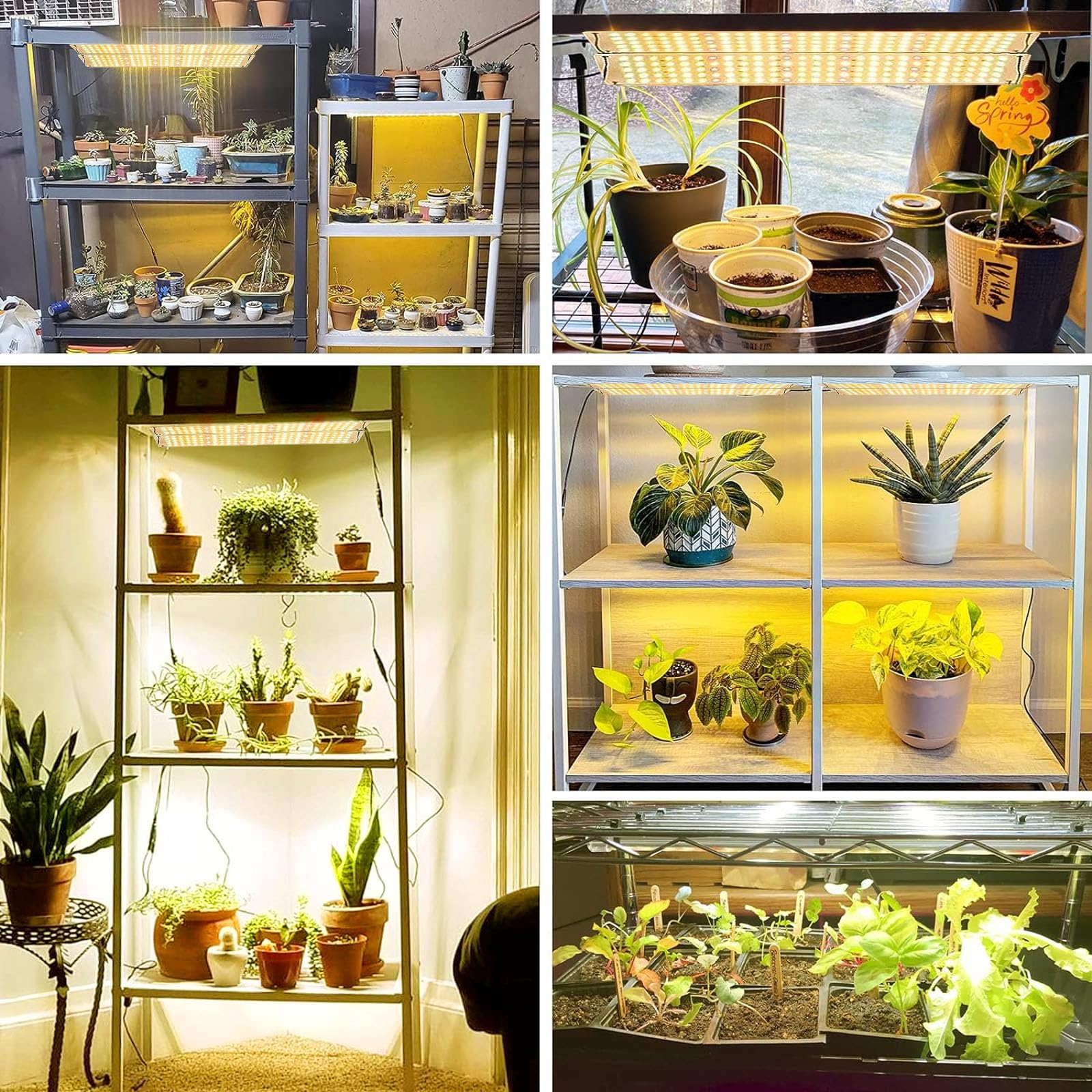 Lampe de Plante LED,4 Pcs Lampe Plante Interieur,Lampe pour Plante,avec Minuterie de 3/9/12 Heures,10 Niveaux de Luminosité,pour Semis Succulentes Végétale Floraison(540 LEDs)