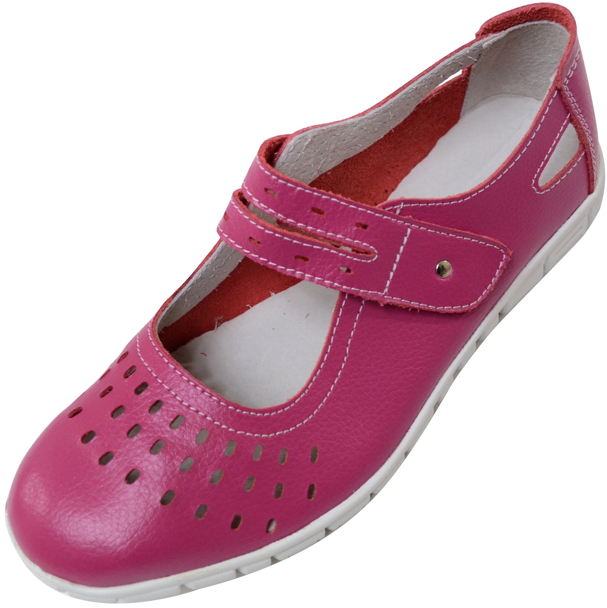 Ladies Womens Leather Eee Wide Fitting Summer Holiday Casual Shoes