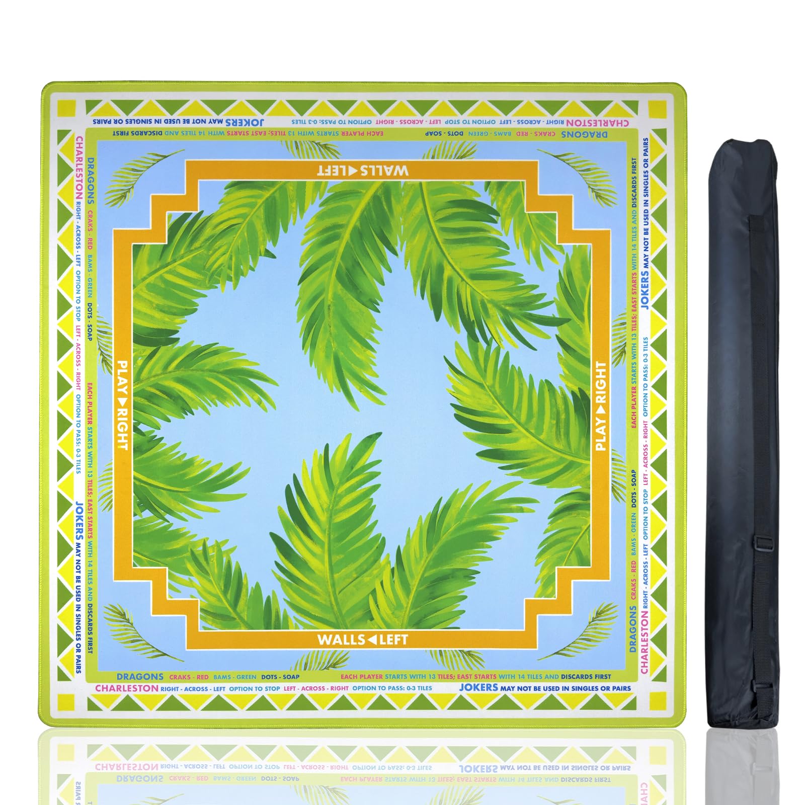 Photo 1 of DMJHJY Mahjong Mat, Tropical Palm Leaf, 31.5 Inch, Waterproof, Non-Slip