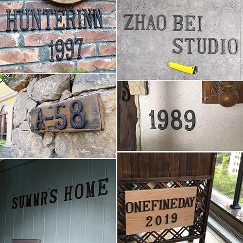 Miniatura 4 de Número de casa de 3 pulgadas, números de dirección para casas, números de casa para exteriores, número de metal de hierro fundido, número de buzón