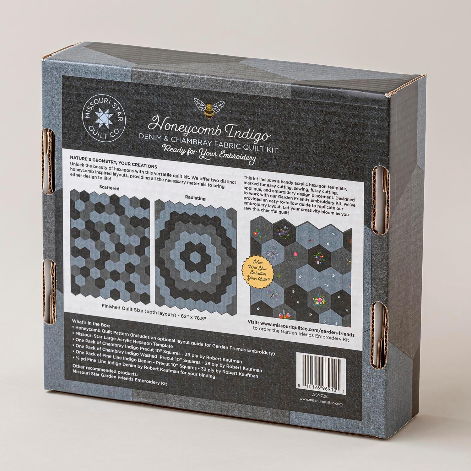 Honeycomb Indigo Fabric Quilt Kit