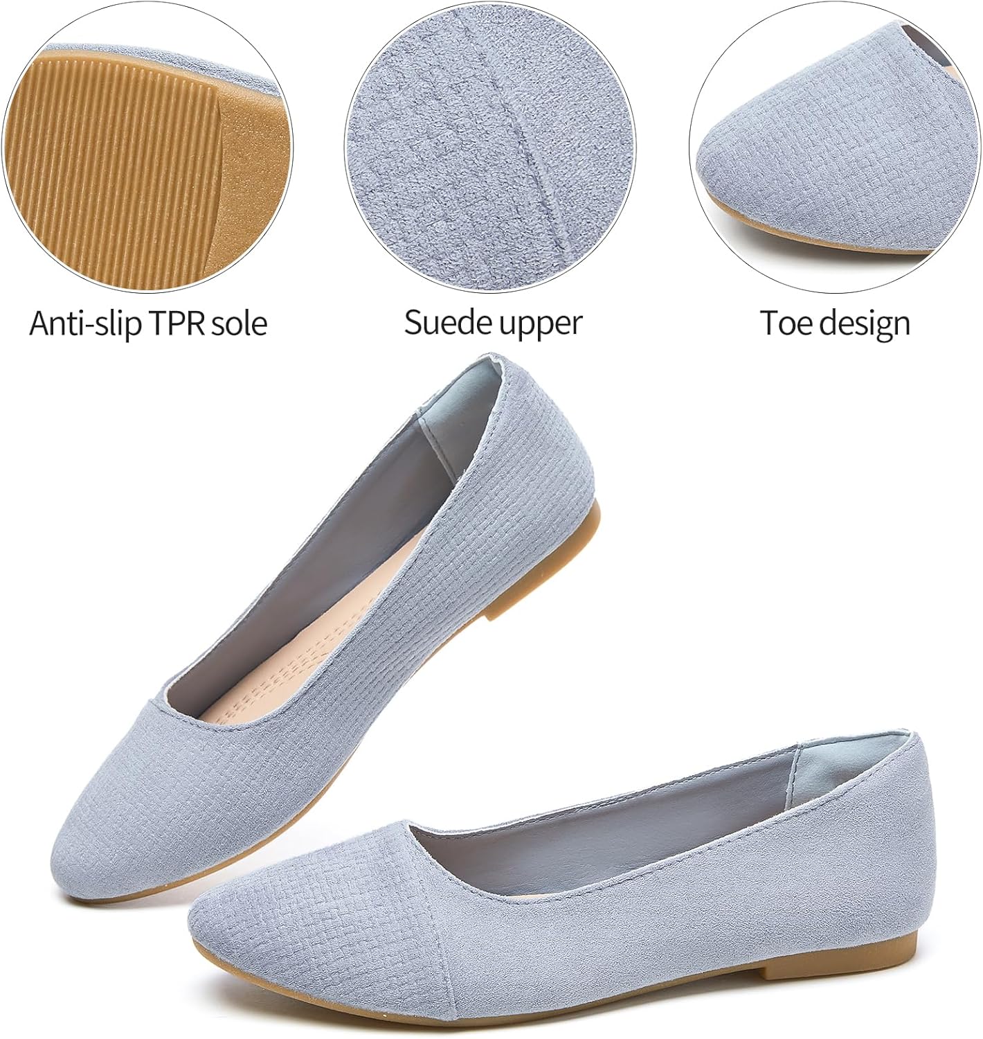 hash bubbie Women's Flats Shoes Black Ballet Flats Dress Shoes for Women Slip on Comfortable Dressy Loafers - Image 7