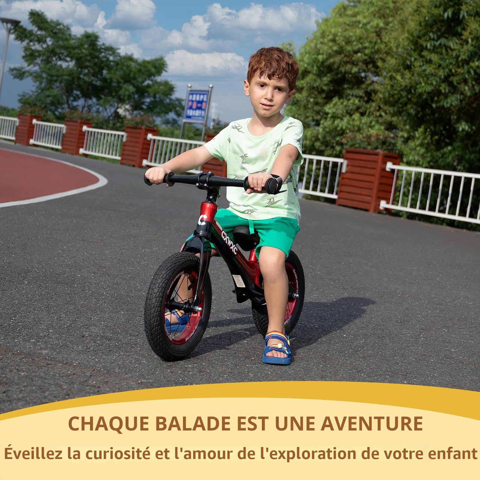 CXWXC Draisienne à partir de 2 Ans jusqu'à 30 kg, Cadre en magnésium, Selle d'équilibre réglable en Hauteur, Roues de 12 Pouces, vélo pour Enfants de 24 à 60 Mois