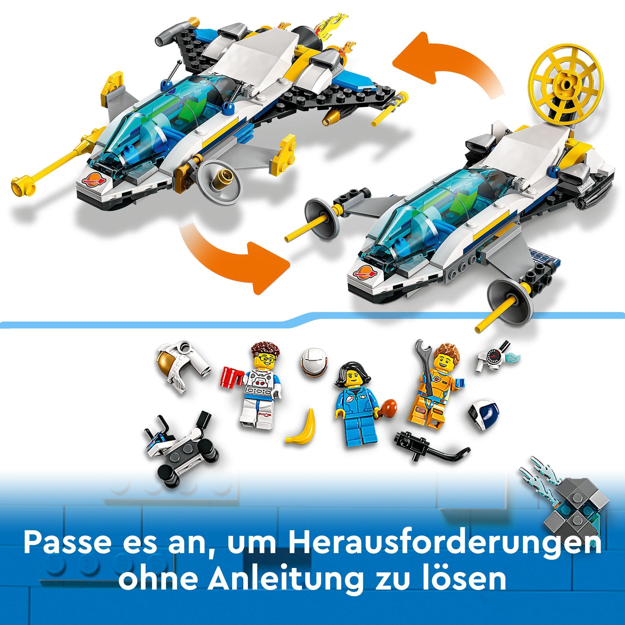 LEGO 60354 City Erkundungsmissionen im Weltraum, interaktives digitales Abenteuerspielset mit Raumschiff und 3 Minifiguren, Spielzeug ab 6 Jahre