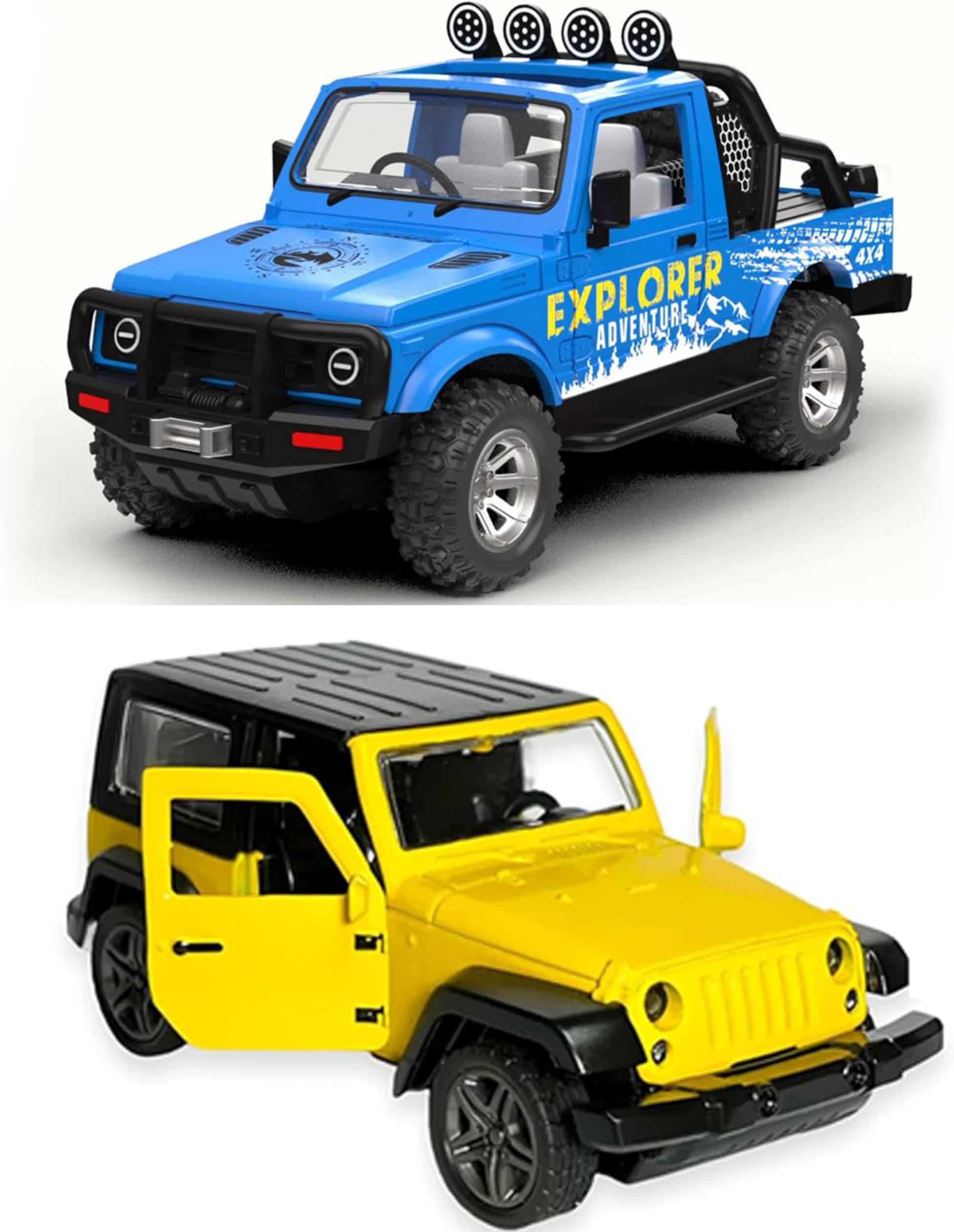 Offroad 4x4 Toy Cars Combo (Pack of 2) - Suzuki Gypsy & Mahindra Thar - 1:36 Scale - Toy Cars for Kids and Collectors - Gift for Children