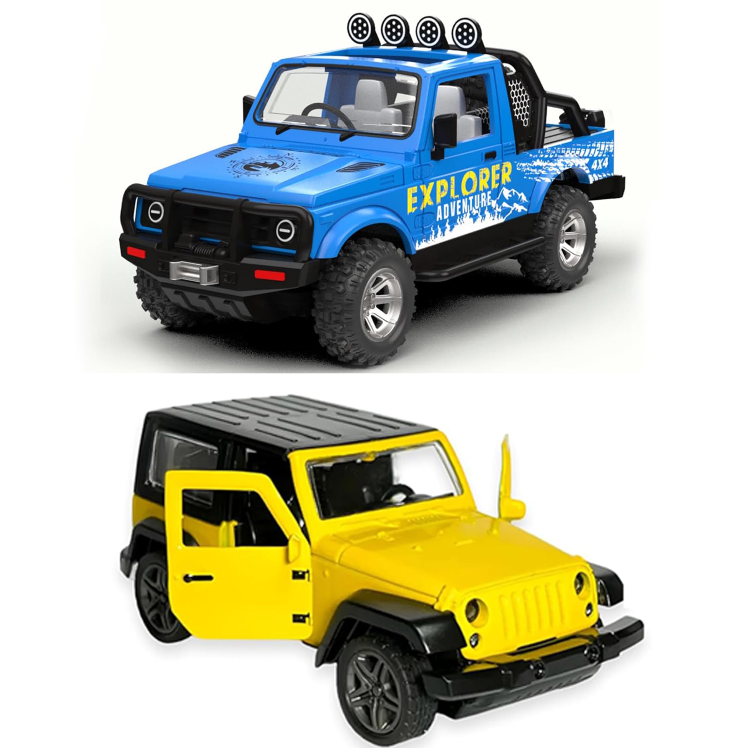 Offroad 4x4 Toy Cars Combo (Pack of 2) - Suzuki Gypsy & Mahindra Thar - 1:36 Scale - Toy Cars for Kids and Collectors - Gift for Children
