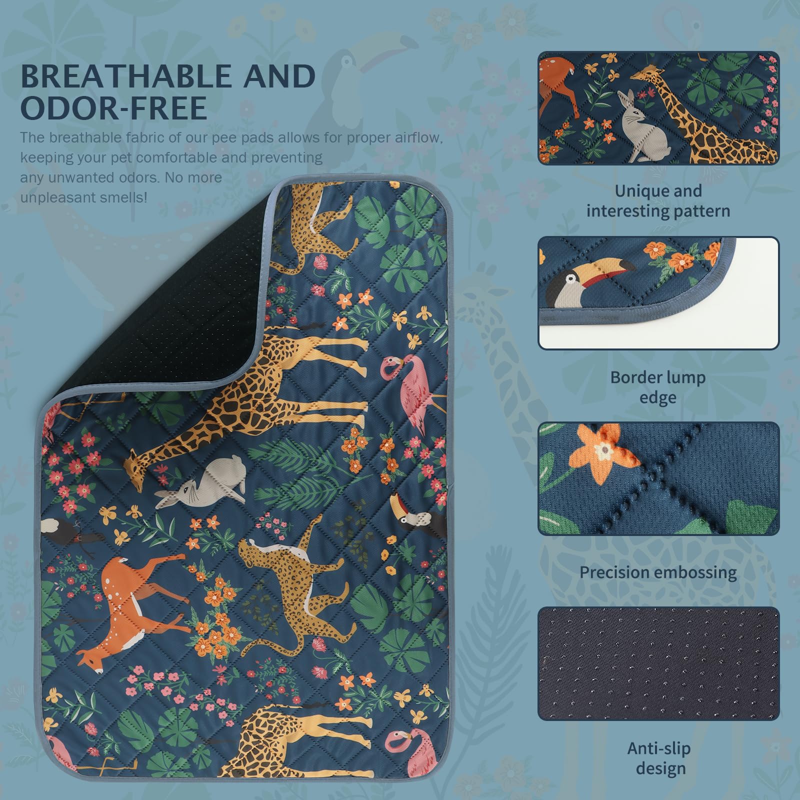 IEUUMLER 2 Pezzi Tappetini Lavabili igienici per Cani, Asciugatura Rapida Tappetino per Addestramento del Cane Riutilizzabile per Gatti, Cani, Conigli, Porcellini d'India EU013