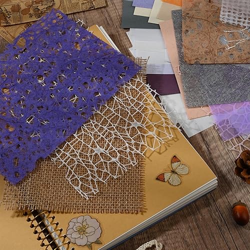 Miniatura 10 de 30 hojas de papel rosa hecho a mano para álbumes de recortes, papel texturizado para manualidades, tela de malla Morandi, papel especial para