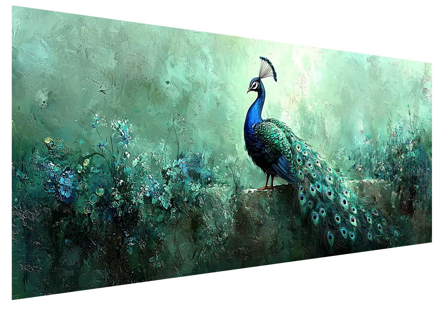 Furcht Diamond Painting Groß XXL 200x80cm, Basteln Erwachsene Diamond Painting Set, 5D DIY Pfau Diamant Paintings Bilder Erwachsene, Diamond-painting Set mit Zubehör für Deko Wohnzimmer Geschenke D-79