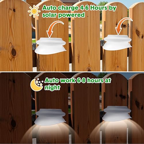 Miniatura 10 de 12 luces solares para canalón al aire libre 9 luces LED impermeables iluminación solar valla de cubierta lámparas de energía solar luz blanca para