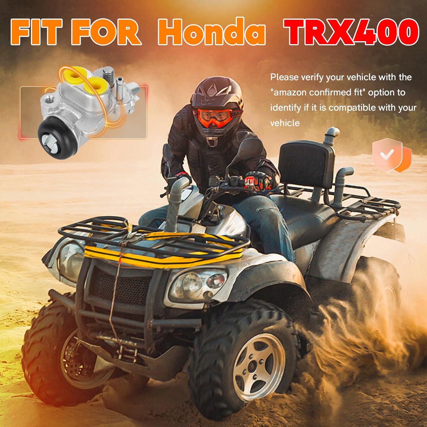 Front Left or Right Brake Wheel Cylinders Shoes Kit All 4 for Honda TRX400 FW Fourtrax Foreman/TRX450 Fourtrax Foreman 1998-2004, Replace for 45330-HN0-A01 45370-HN0-A01 45310-HN0-A01 45350-HN0-A01