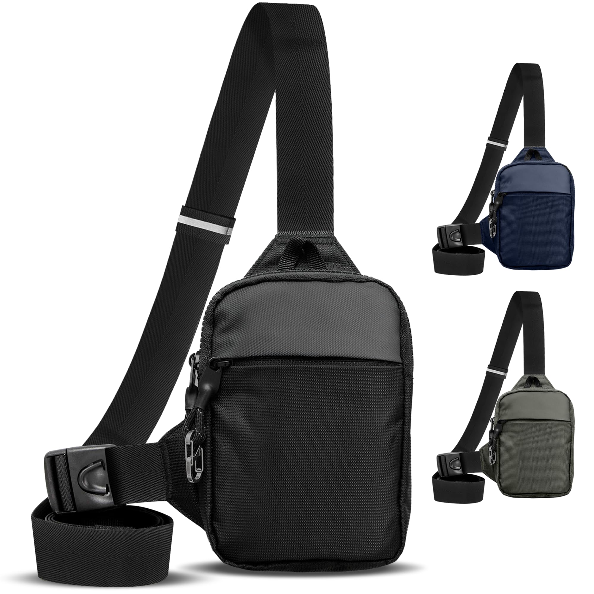 CONCEPT GLOBAL Travel Sling Bag for Men & Women - Water Resistant Crossbody Multipocket Chest Bag with Anti-Theft & RFID