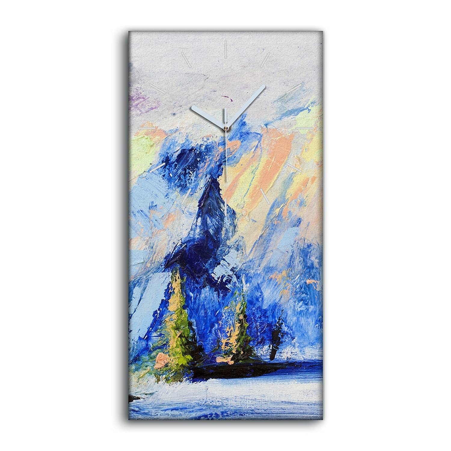 Horloge sur Toile Art Moderne 30x60cm - Tableau Paysage Nature Haute Qualité
