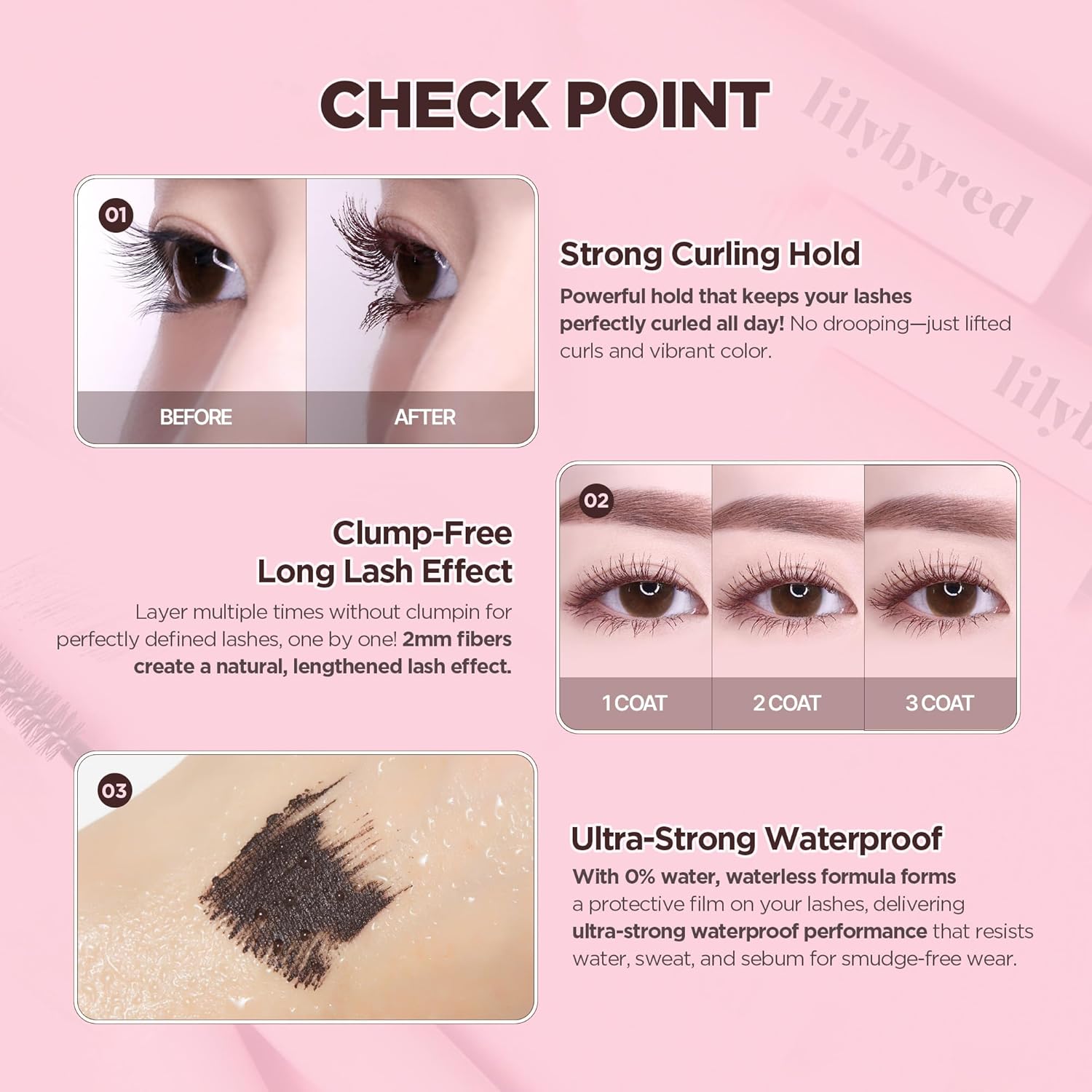 lilybyred Am9 to Pm9 Survival Colorcara | Korean Color Mascara with Natural Effect, Waterproof Waterless Formula, Bold Color, Long-Lasting Curl Hold, Clump-Free, No Smudge, 0.21 oz. (05 Black Brown) - Image 3