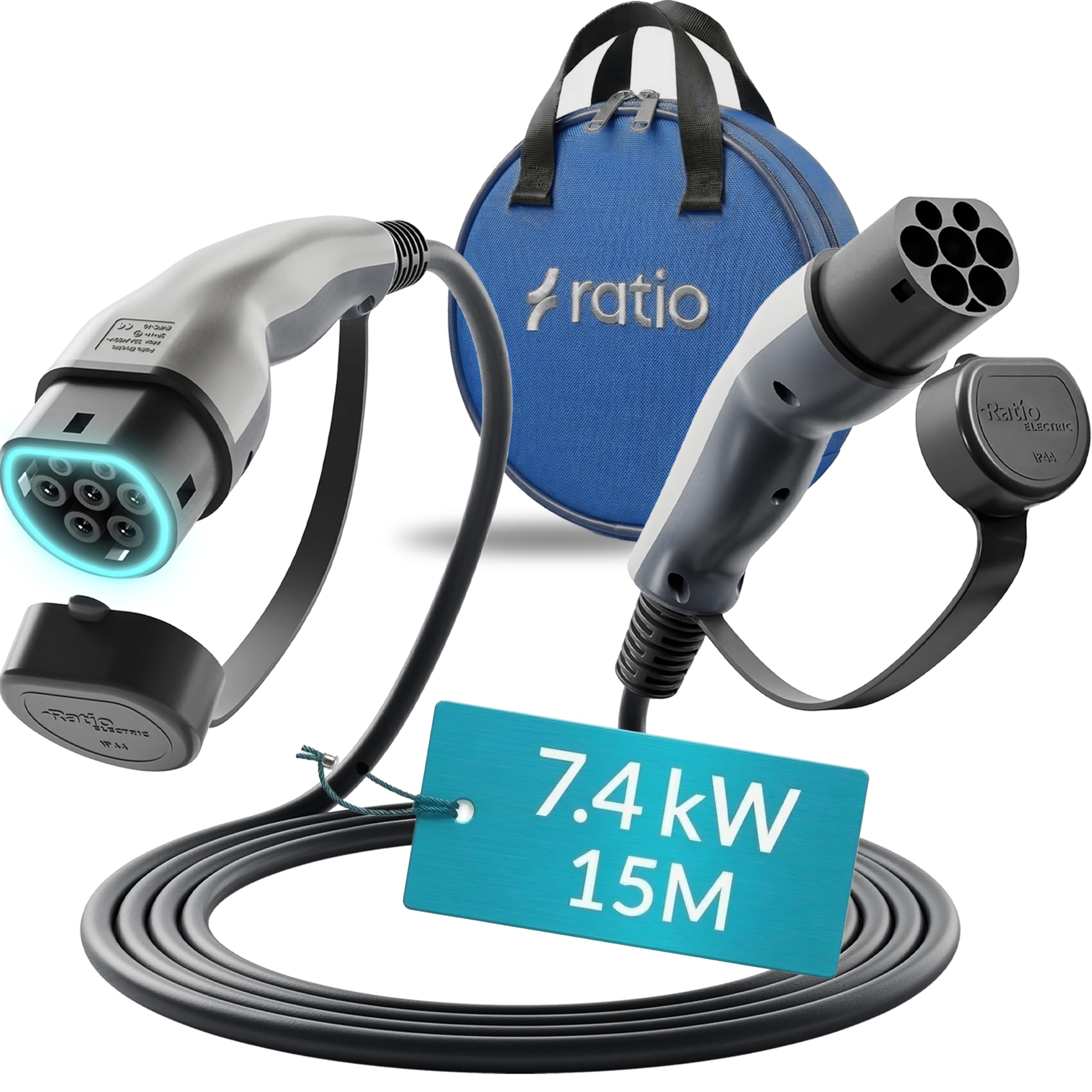 Type 2 EV Charging Cable 7.4kW | 32A | 8M | 1-Phase | Mode 3 | 8 Metre Type 2 to Type 2 Charging Cable 7kW Electric Car Charger, Fast EV Vehicle Charger - Made in Holland – With Storage Bag — view 13