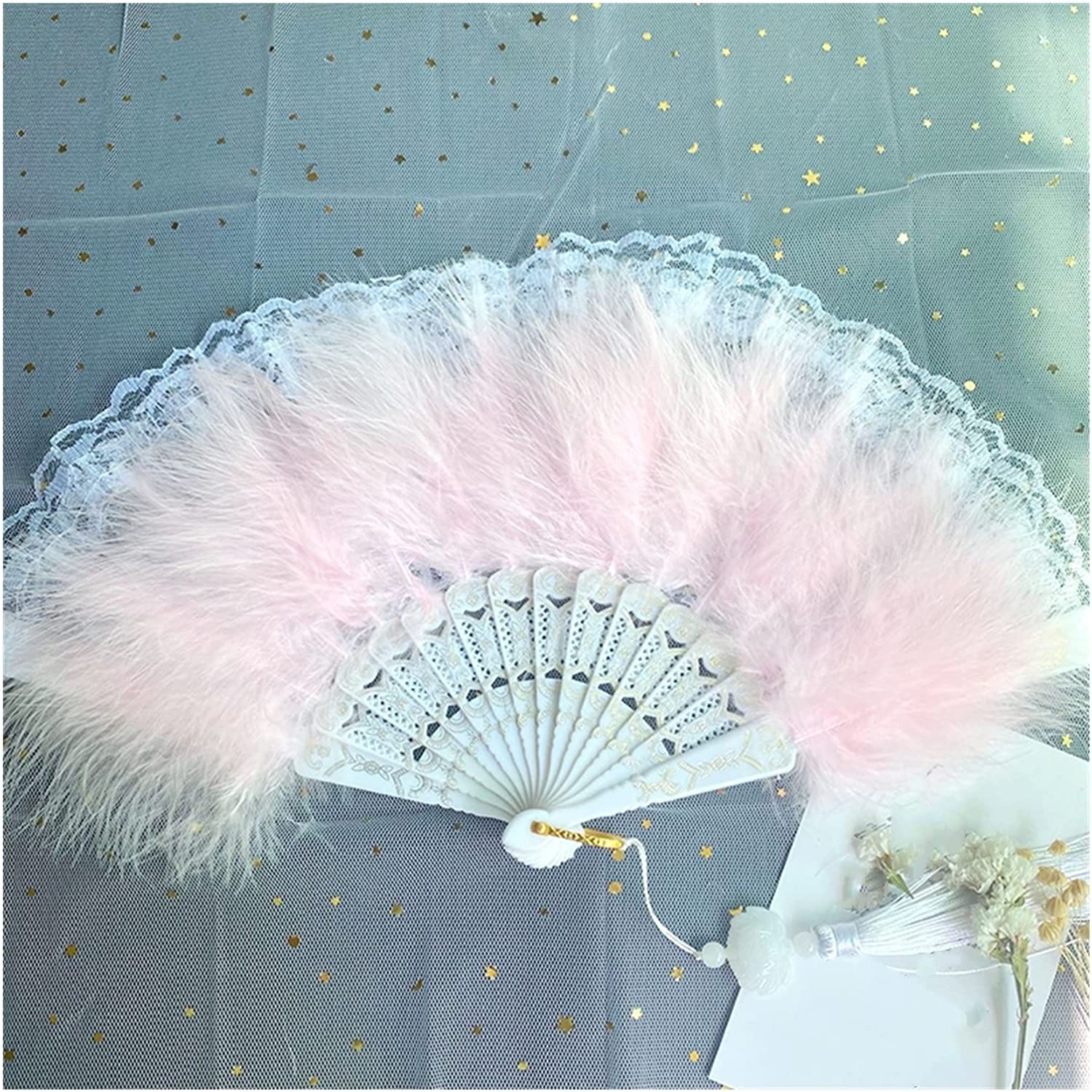 abanico plegable hecho a mano Abanico plegable de mano, abanico elegante de encaje a la moda para mujer, fiesta de baile, boda, abanico de mano, accesorio de tiro, decoración del hogar fiesta Fiesta