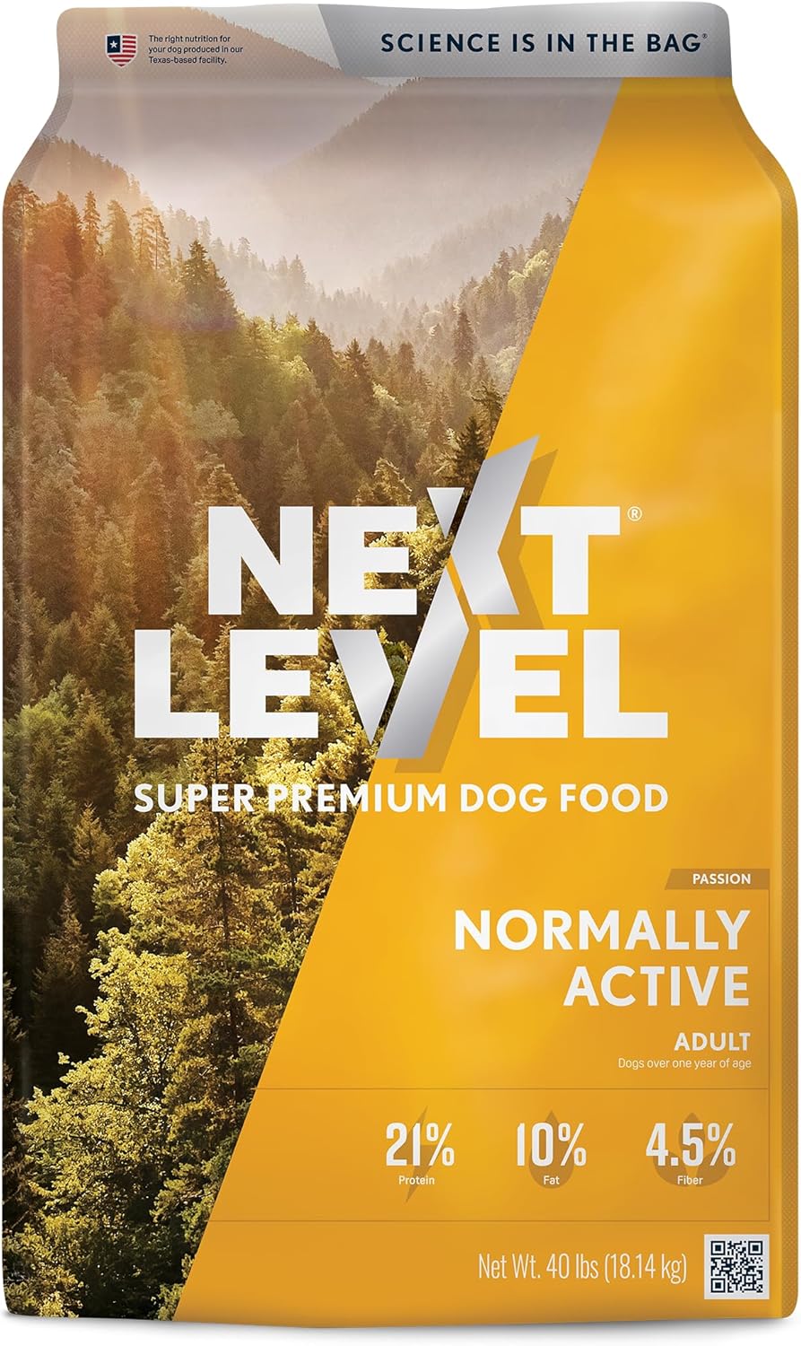 Next Level Super Premium Dog Food – Normally Active – Dry Kibble for Adult Dogs of All Breeds – 21% Protein, Beef, Pork, Fish, Chicken, Gluten Free Grains