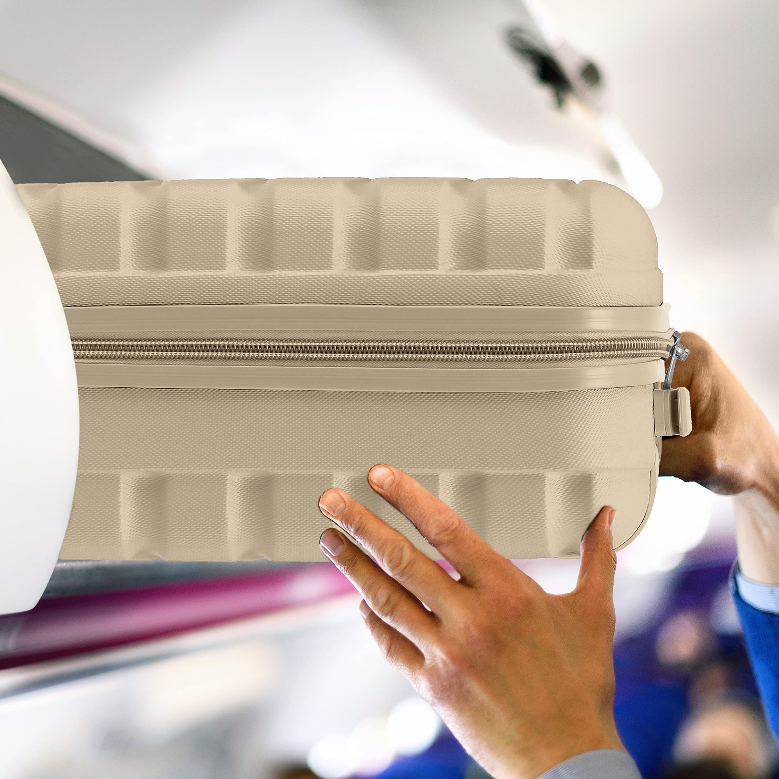 Flight Knight EasyJet Cabin Bag 45x36x20, Underseat, Lightweight Small Durable 4 Wheel Cabin Suitcase, Maximum Carry-On Size, ABS Hard Shell, 10kg Hand Luggage Bag- 45 x 36 x 20 cm Travel Bag