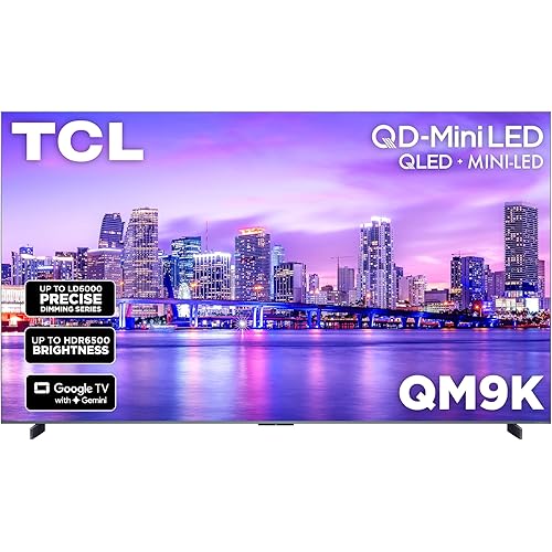 TCL 98 Inch Class QM9K Series | Mini LED QLED 4K | 98QM9K, Latest Model | 144HZ Peak Brightness & Contrast Dolby Vision | Up to LD6K Precise Dimming | AI Smart Google TV | Dolby Atmos Bang & Olufsen