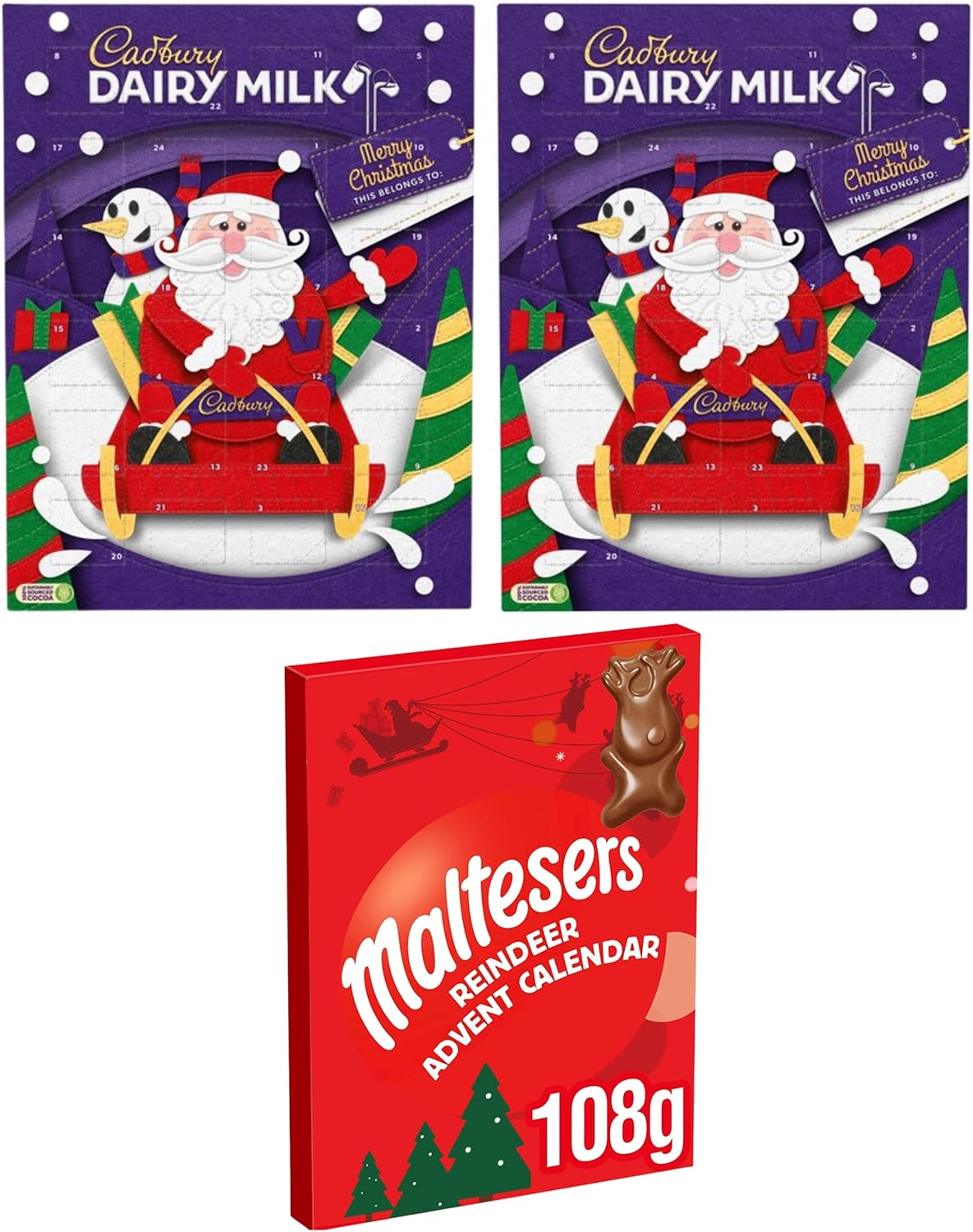 Her Flavour 2 x Cadbury Dairy Milk & 1 x Maltesers Reindeer Chocolate