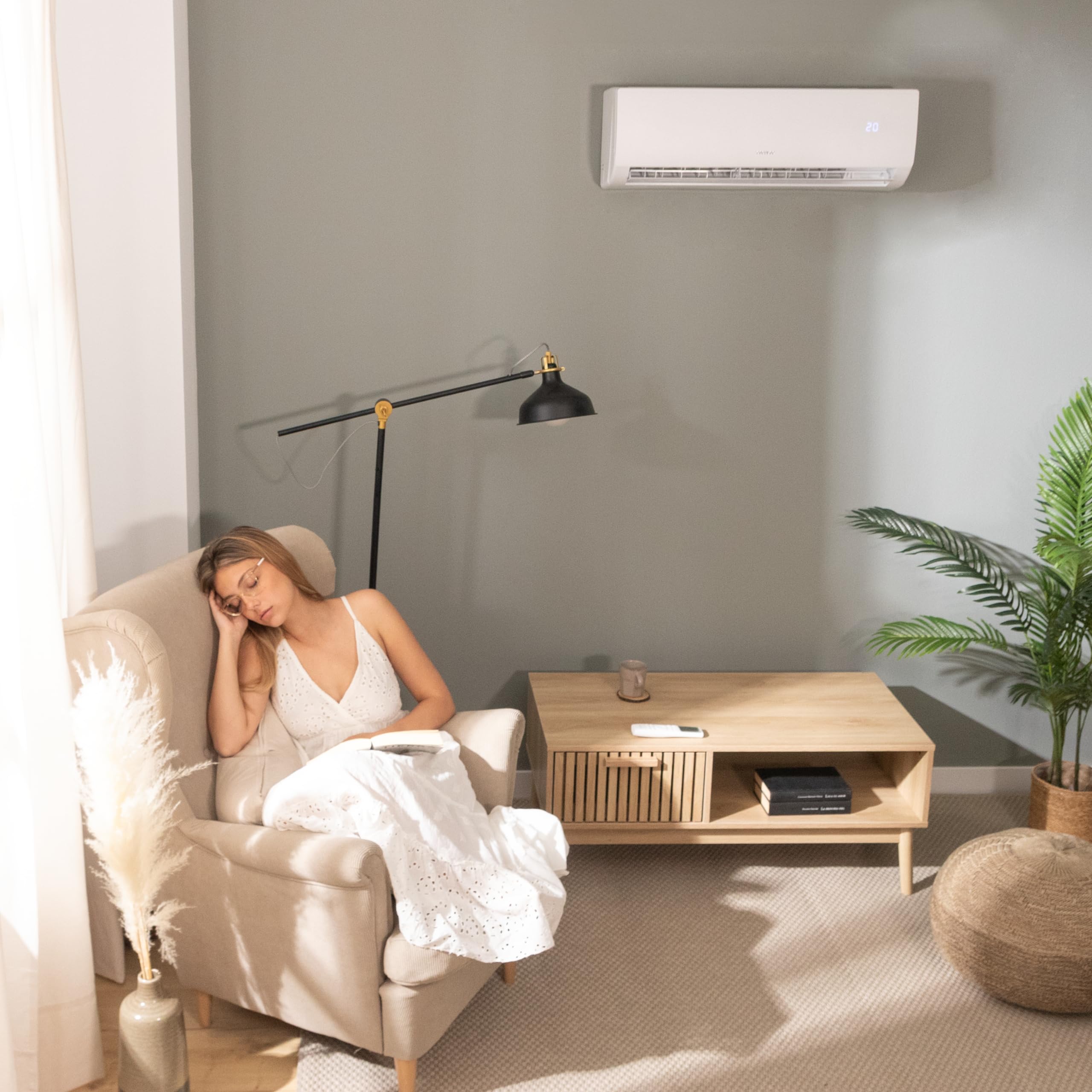 Cecotec Aire Acondicionado Split AirClima 12000 Smartfresh Connected. 12000 BTU, Motor DC, Bomba de calor, Control Wifi, Mando a distancia, Pantalla LED, Sistema Inverter, Cobertura 22 m2