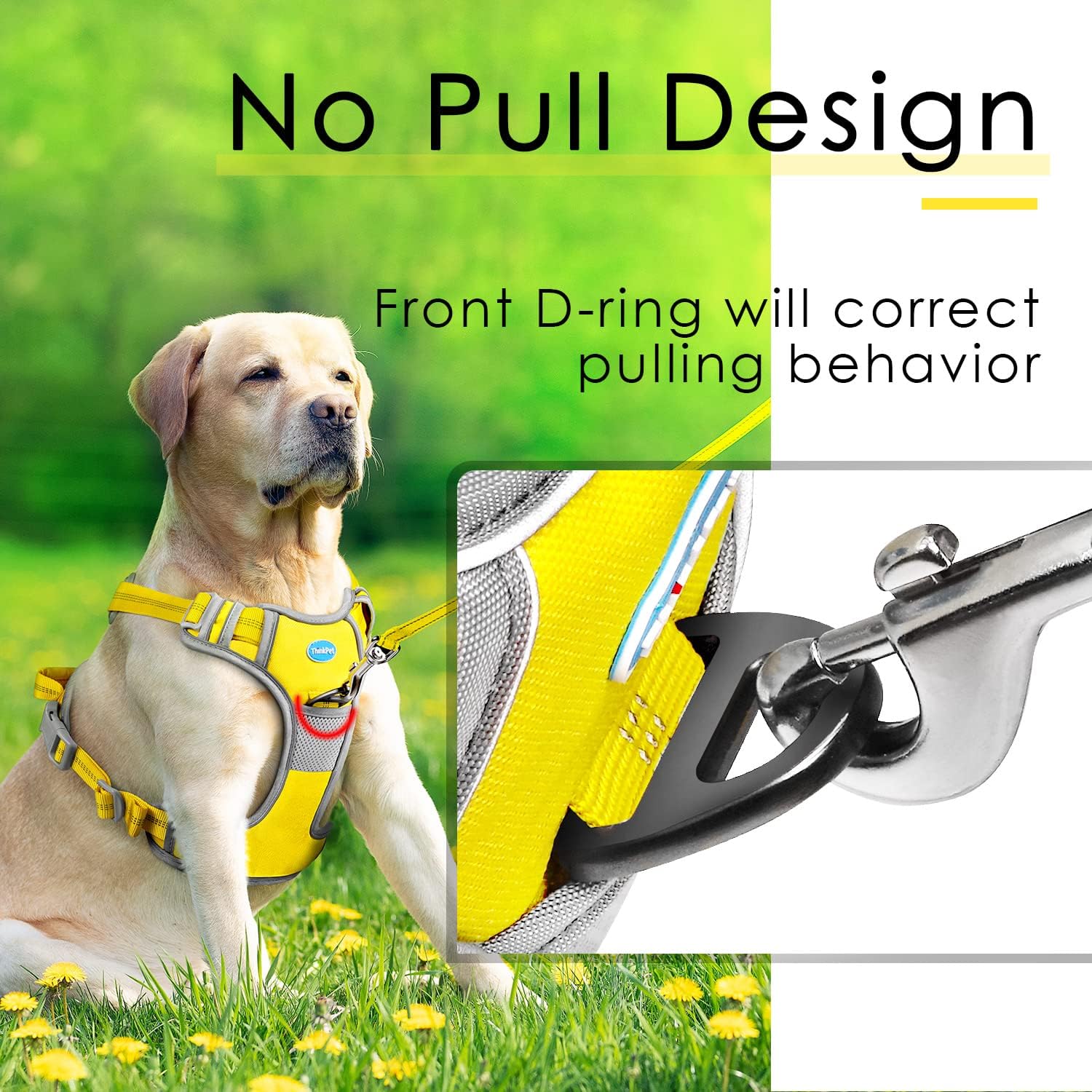 ThinkPet No Pull Harness Breathable Sport Harness with HandleDog Harnesses Reflective