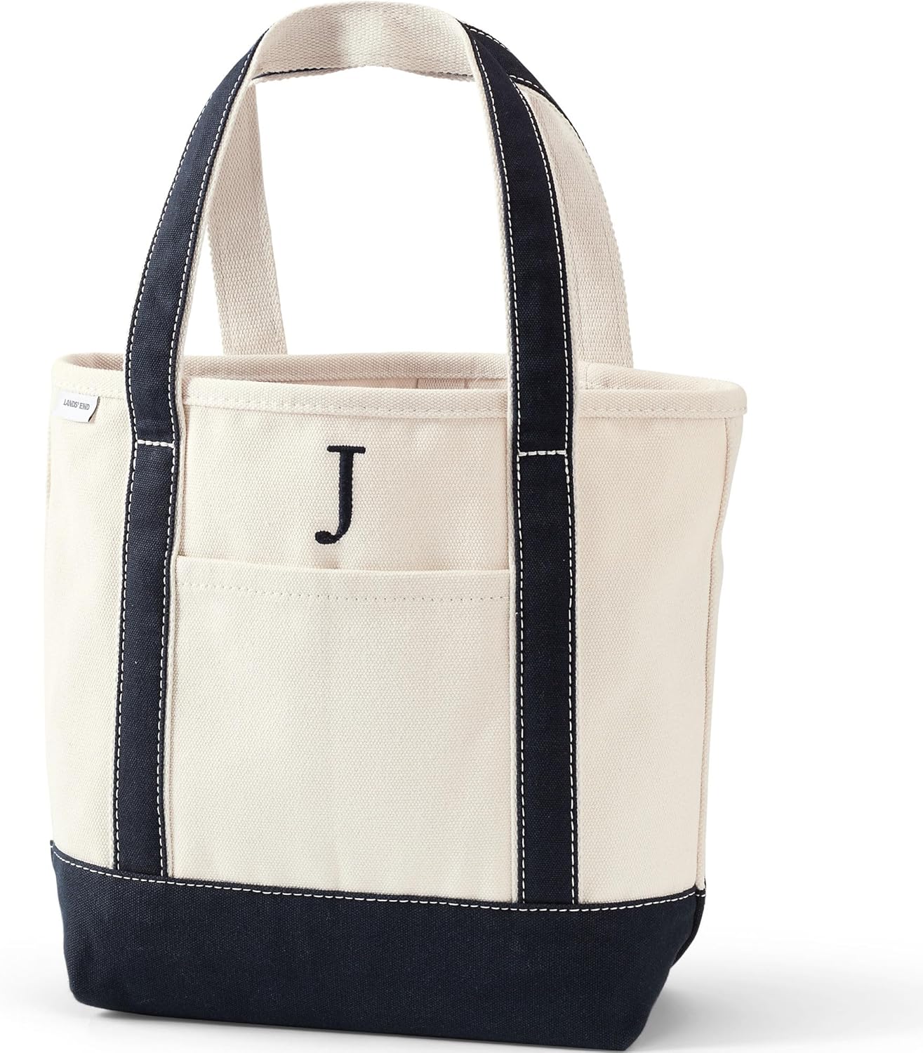 Lands' End Pre-Monogrammed Letter Canvas Tote Bag