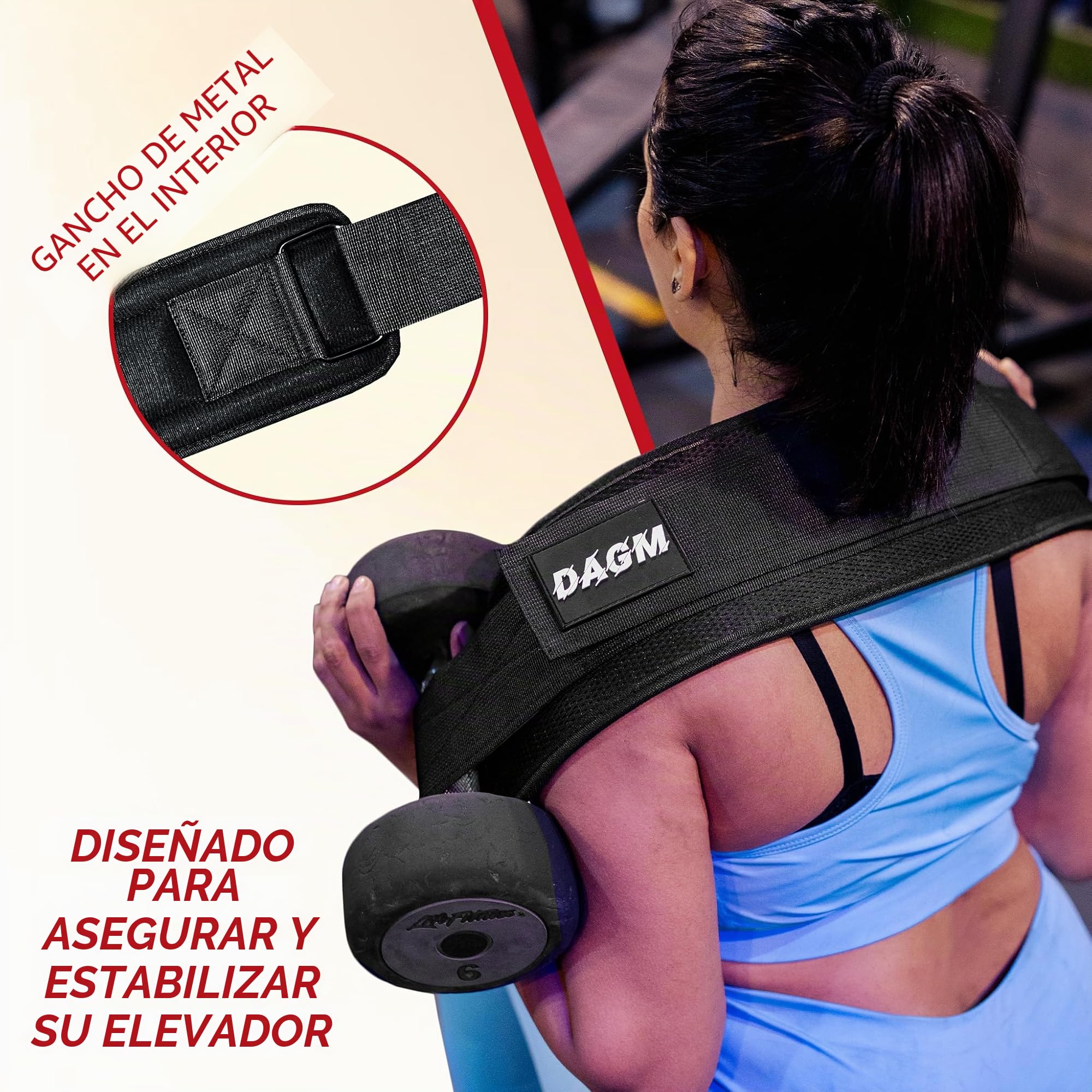 DAGM Cinturón de empuje de cadera, entrenamiento seguro de glúteos con acolchado extra antideslizante que protege tus caderas, ideal para el gimnasio y los entrenamientos