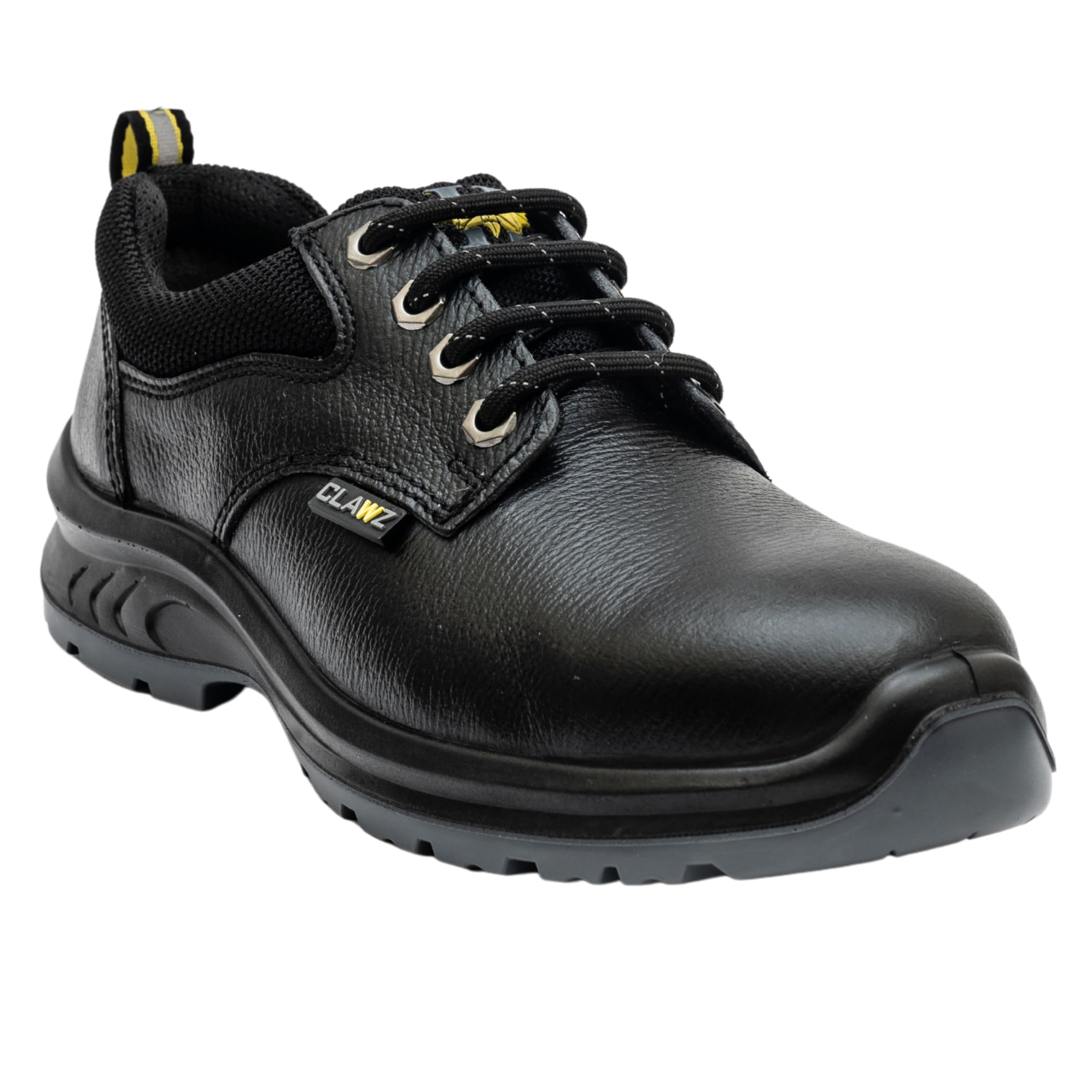 HILLSON Clawz Safety Shoe for Men CL-01 | Most Comfortable Industrial Footwear with Orthobounce in-Socks, Dual Density Sole, Steel Toe Protection, Heat, Water & Oil Resistant | Size 07 India/UK Black