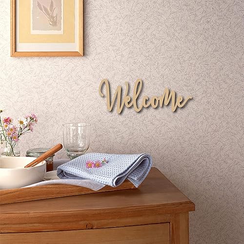 Miniatura 2 de CREATCABIN Letrero de bienvenida para pared, decoración de madera de bienvenida, letrero de bienvenida rústico para puerta delantera, hogar,