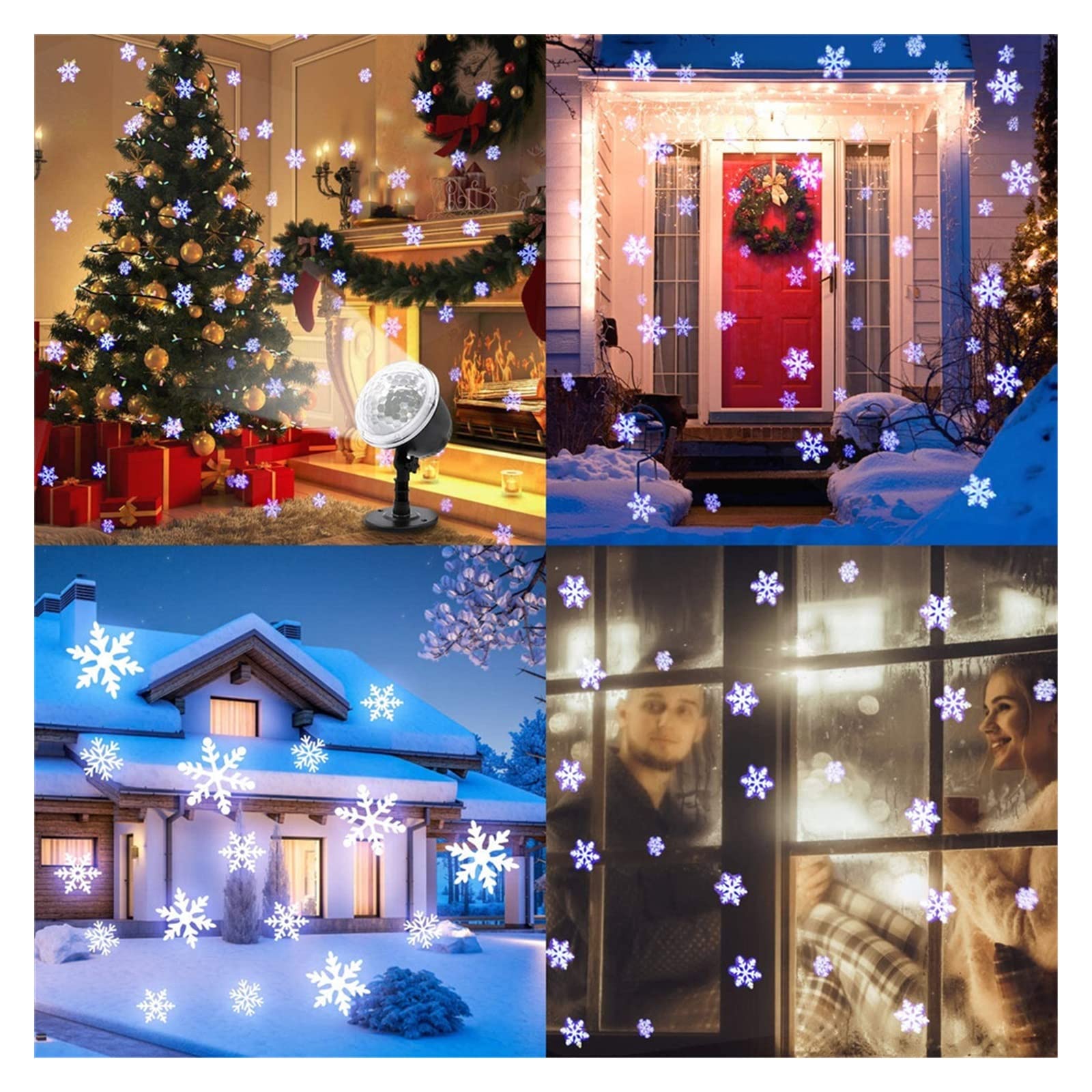 Proiettore di fiocchi di neve in movimento natalizio Lampada da esterno impermeabile for esterni da giardino con neve Luci natalizie da palcoscenico per Party Yard