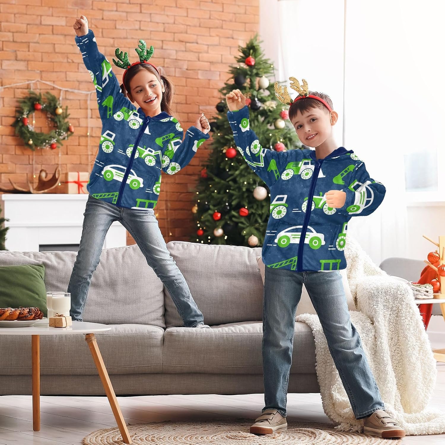 KLL Cartoon Car Vehicle Navy Blue and Green Toddler Light Jackets Outerwear Jackets & Coats Navy Blue Cute Baby Boys Clothes