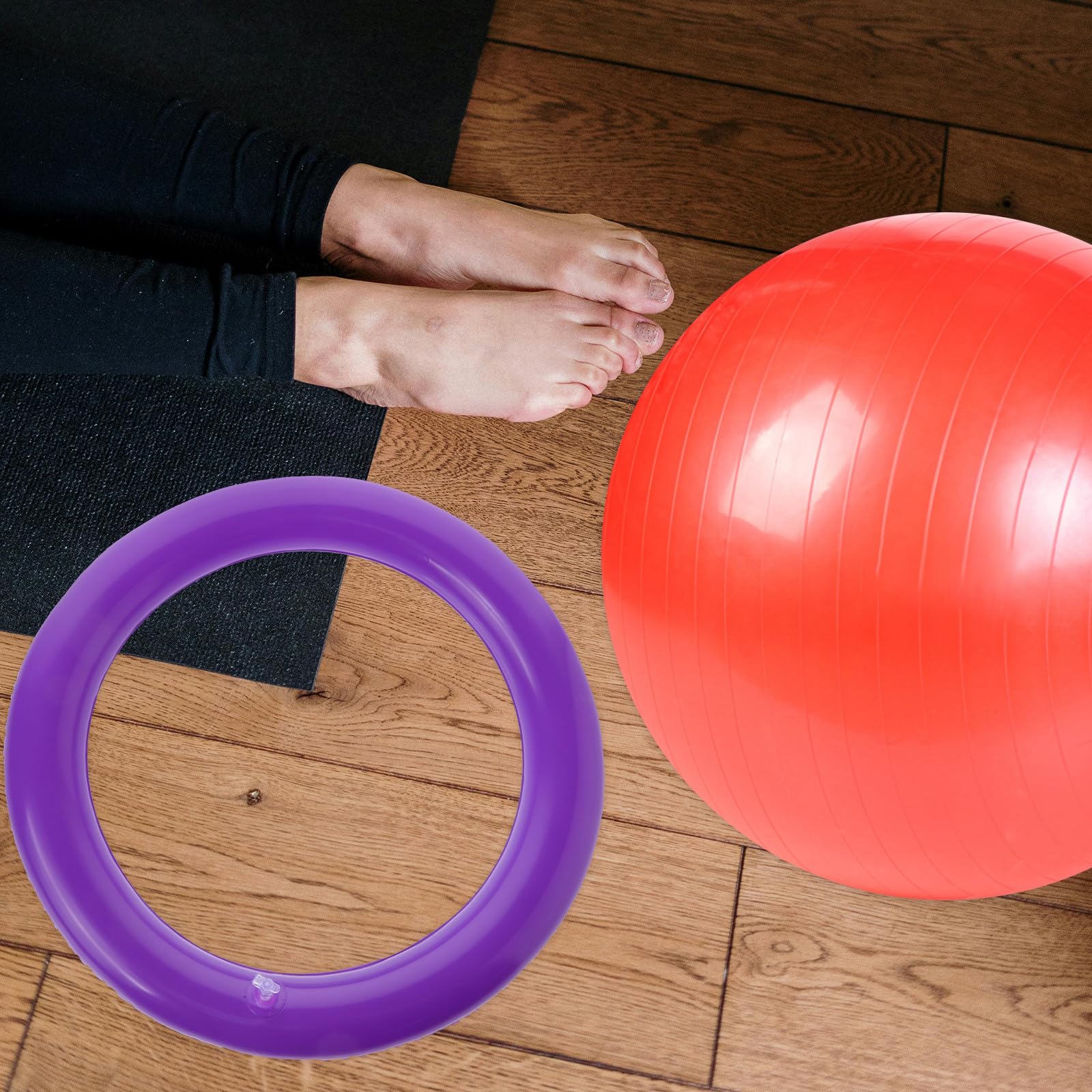 MAGICLULU Soporte Balón de Pilates Diseño de Anillo Fijador para Pelota de Yoga de PVC Púrpura, Base Redonda Estable y Fácil de Limpiar para Ejercicio y Entrenamiento