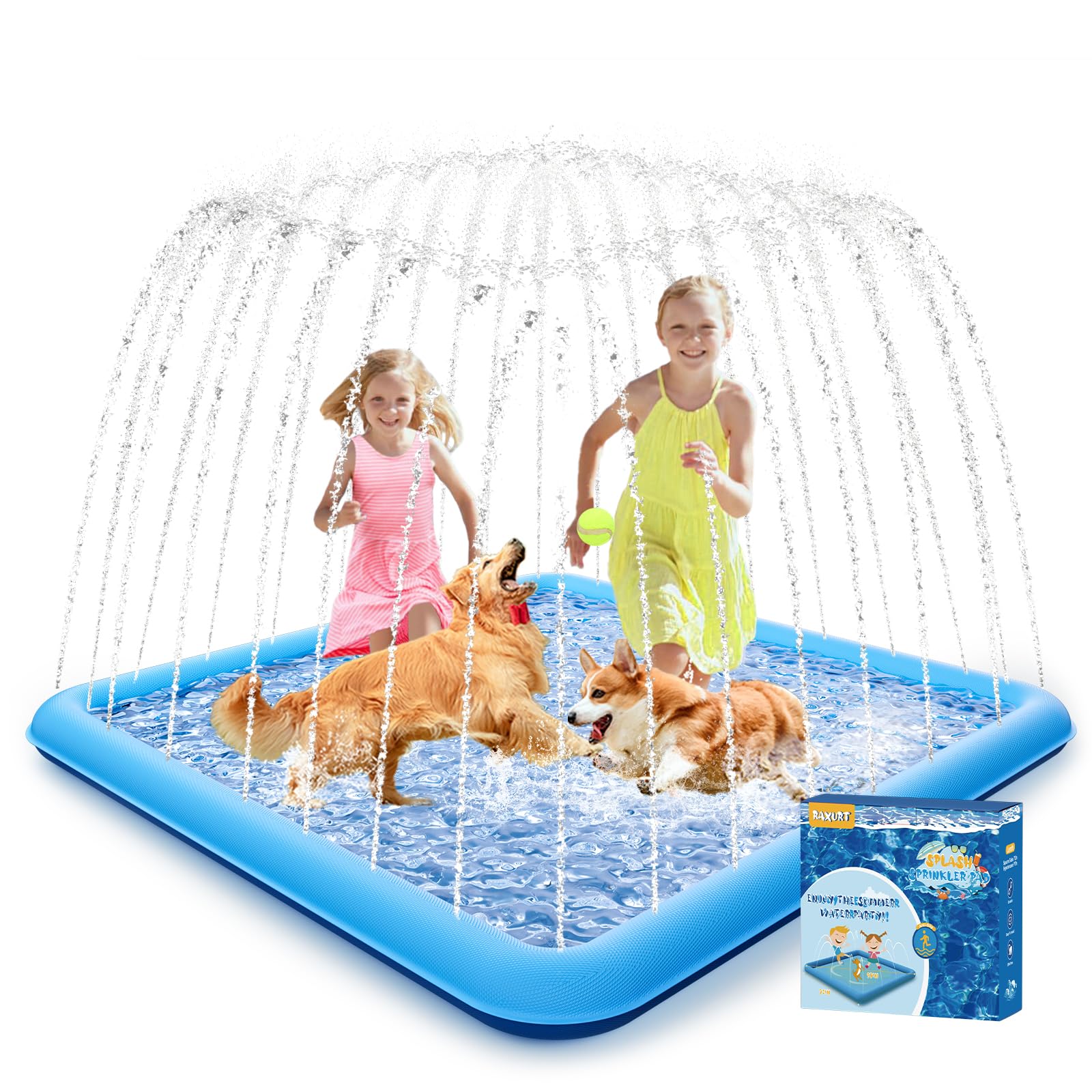 Raxurt 72 Inch Square Splash Pad
