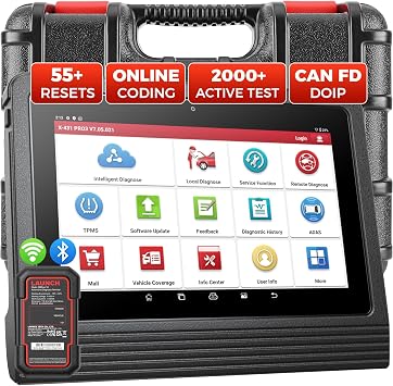 Launch X431 PRO3 V+ 5.0, 2026 Upgrade Bluetooth Bi-Directional Scan Tool, OEM Topology Mapping, HD Trucks Diagnosis, Online Coding, 55+ Services, CAN FD AutoAuth FCA SGW, 2-Year Free Update