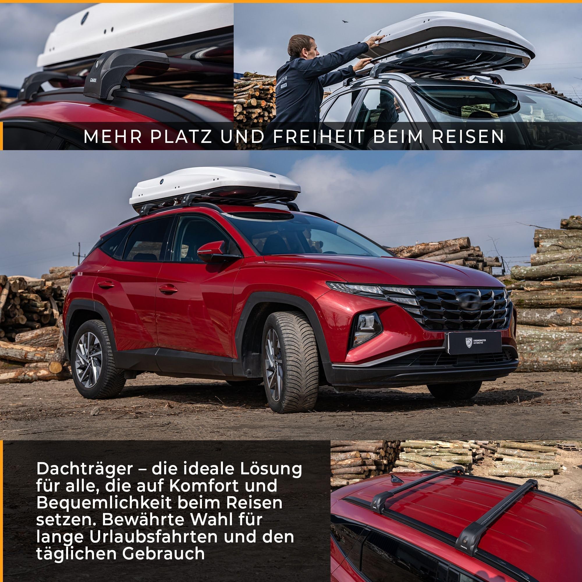 CHROMEMASTER Dachgepäckträger Relingträger Dachträger Kompatibel mit BYD Seal U 2024+ ; Dient der Montage von Dachboxen, Fahrradträger, Leiter | Dachgepäckträger Für Urlaub, Reisen Und Alltag