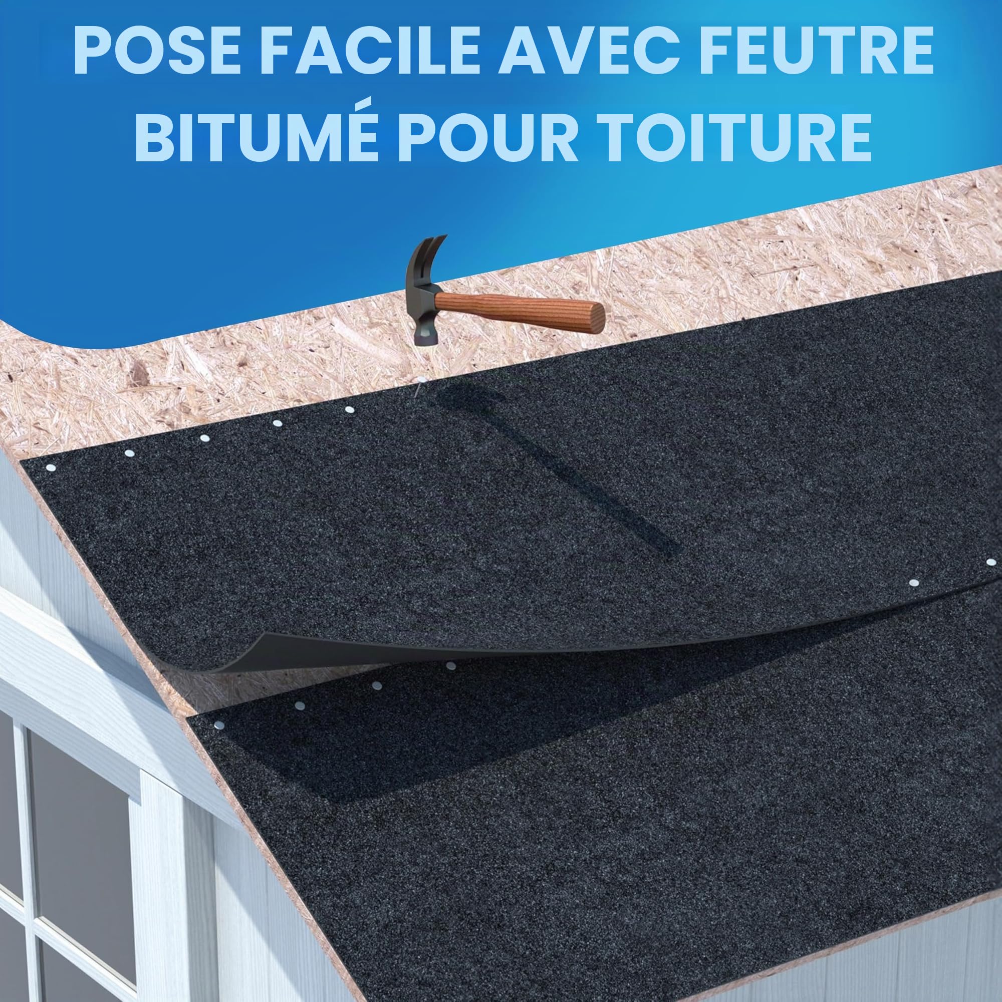 Rouleau Carton bitumé Noir 7,5 m²