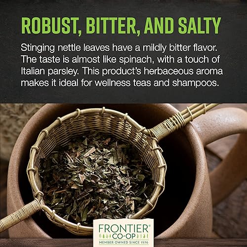 Miniatura 5 de Hojas de ortiga cortadas y tamizadas Frontier Organic, 1 libra