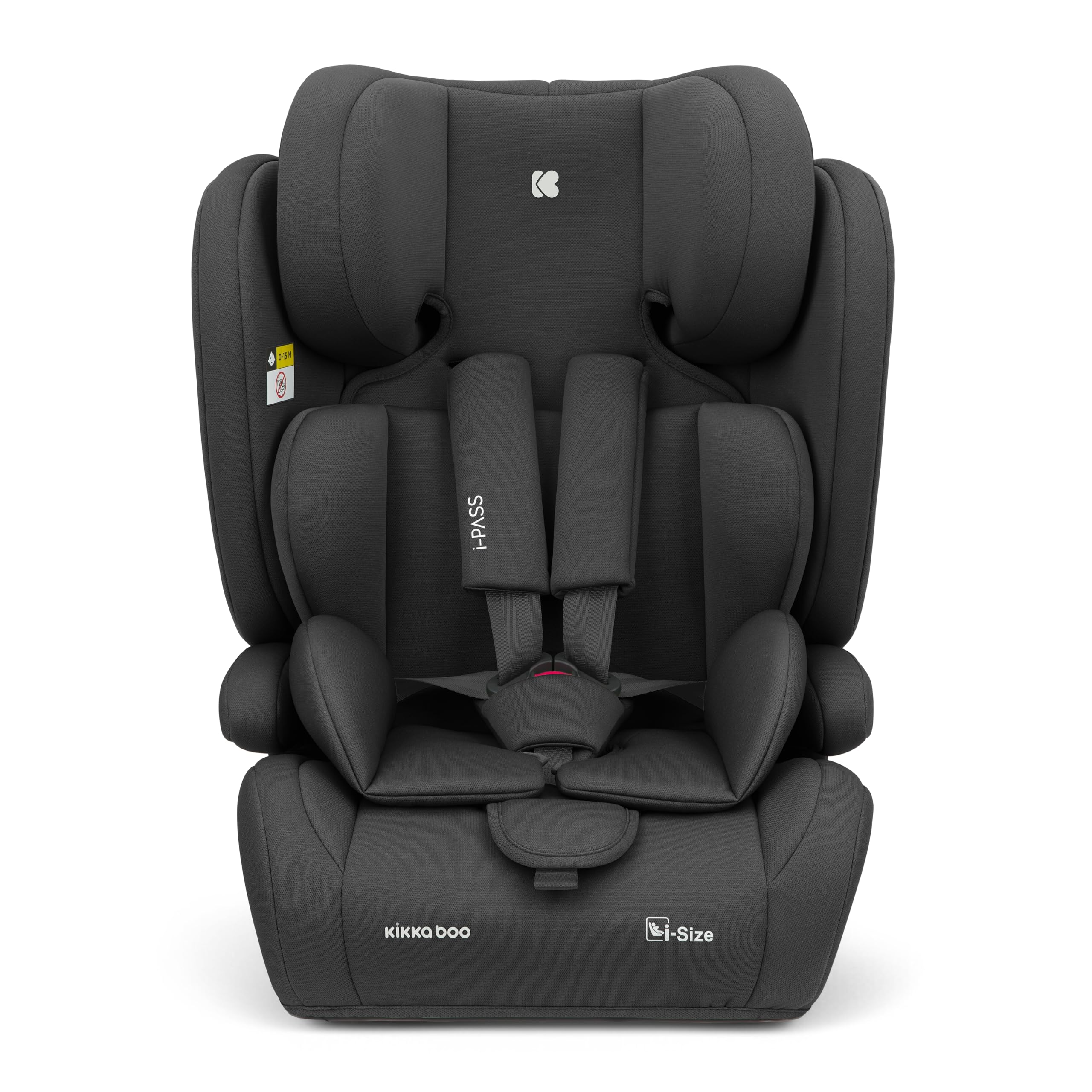 KikkaBoo Auto Kindersitz 9-36 kg i-PASS i-Size Gruppe 1/2/3 76-150 cm Schwarz